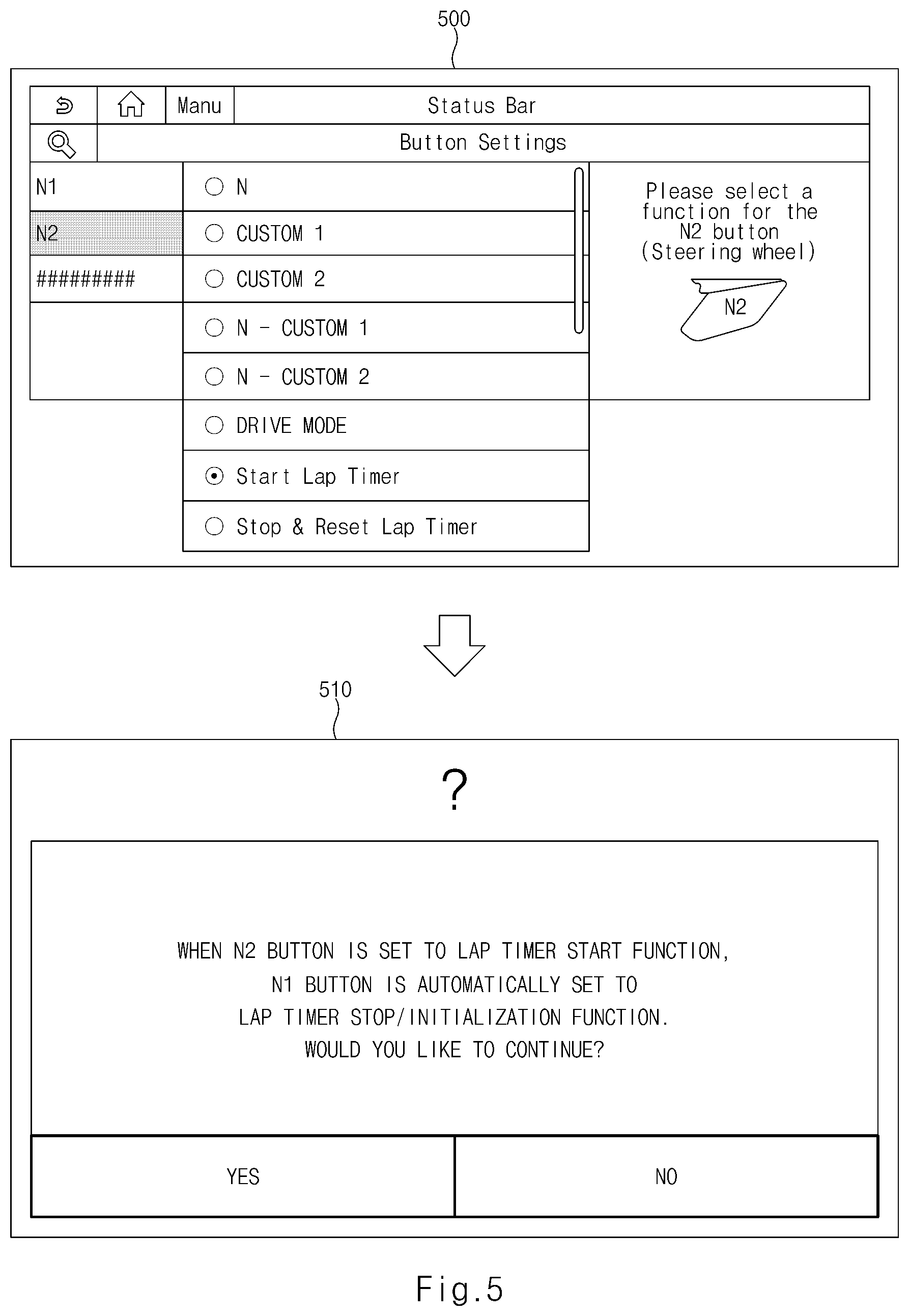 Patent US12139014 Figure 5 – Apparatus and method for controlling vehicle