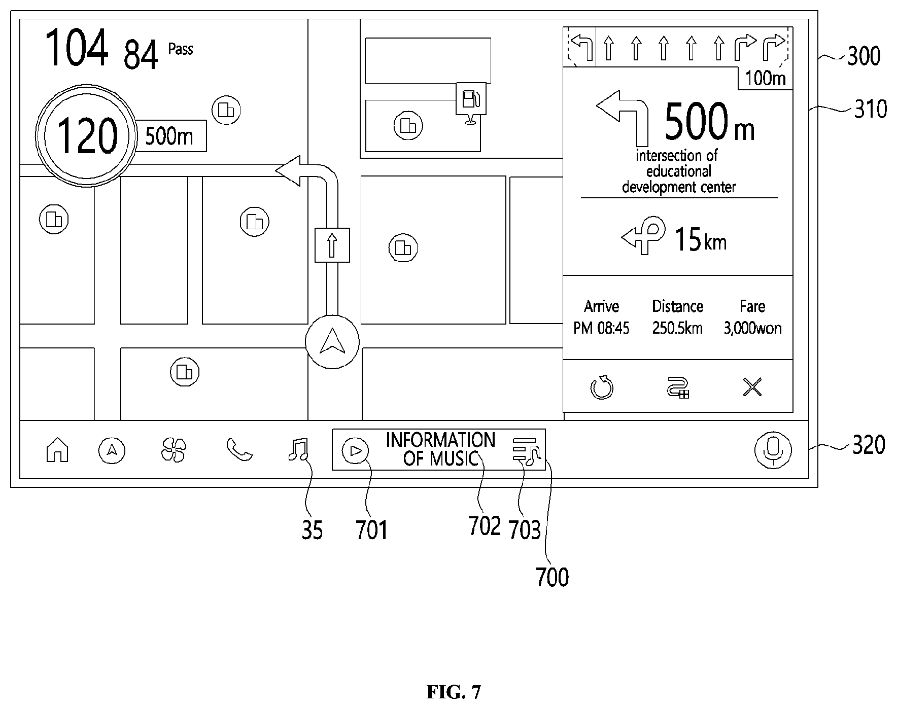 Patent US12139015 Figure 7 – Vehicle infotainment apparatus using widget and operation method thereof