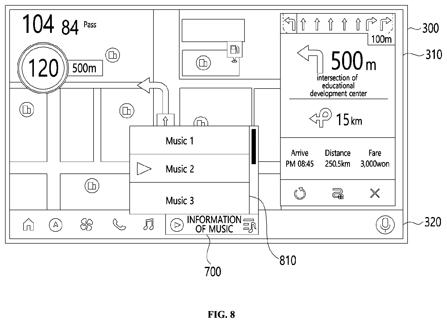 Patent US12139015 Figure 8 – Vehicle infotainment apparatus using widget and operation method thereof