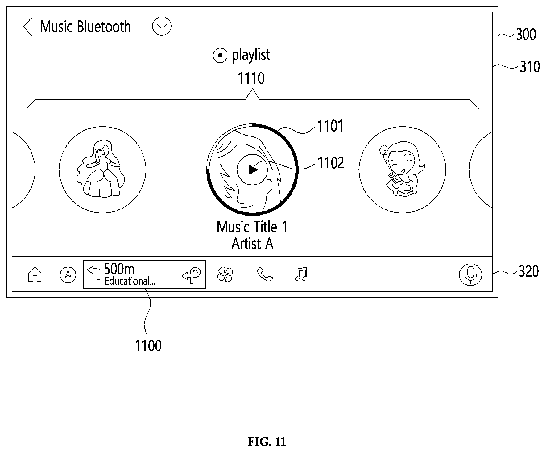 Patent US12139015 Figure 11 – Vehicle infotainment apparatus using widget and operation method thereof
