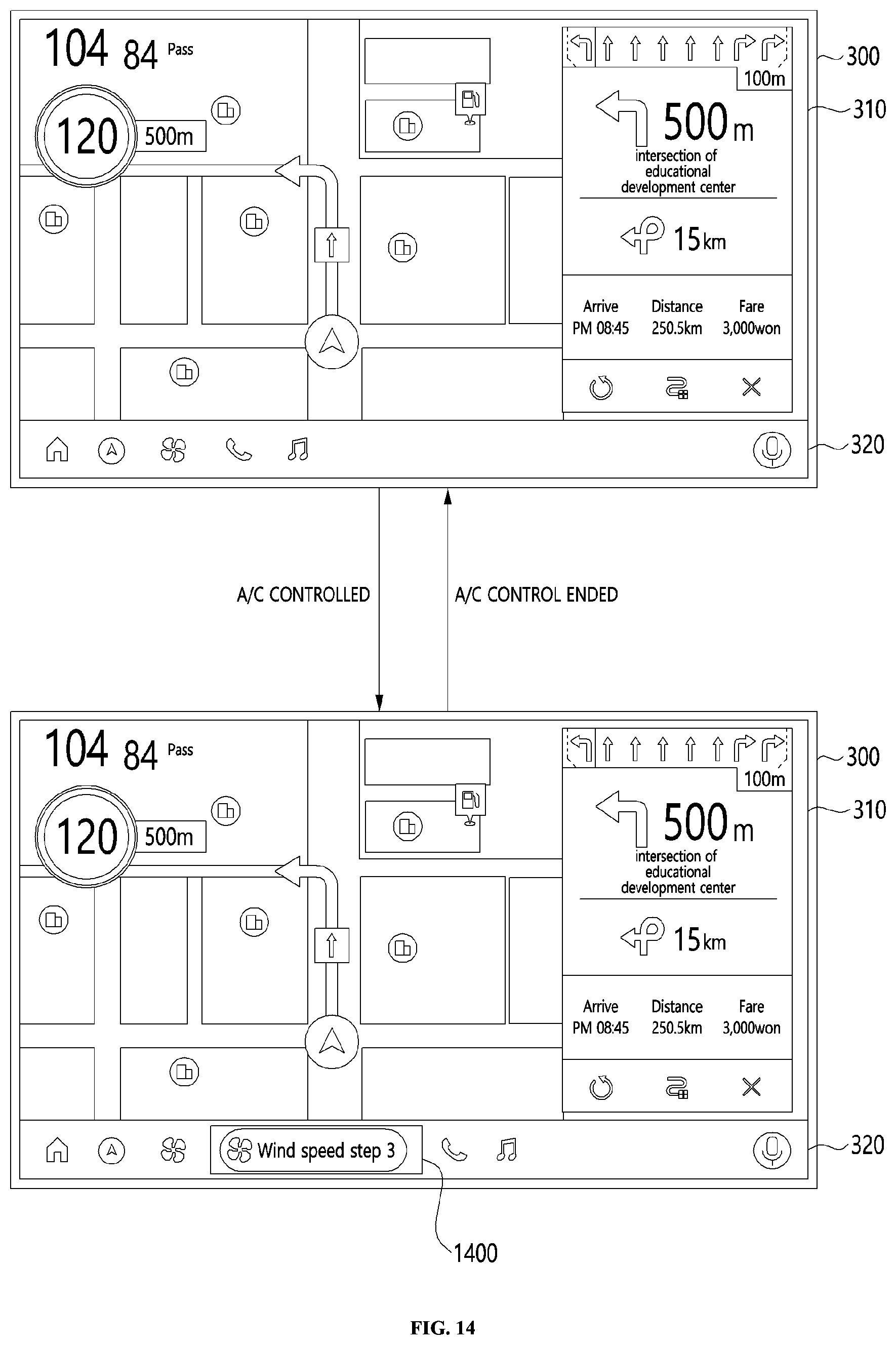 Patent US12139015 Figure 14 – Vehicle infotainment apparatus using widget and operation method thereof