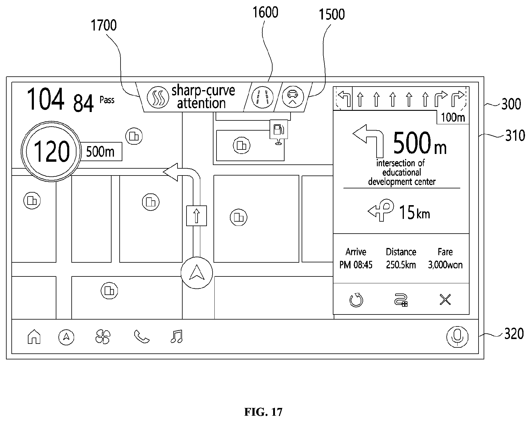 Patent US12139015 Figure 17 – Vehicle infotainment apparatus using widget and operation method thereof