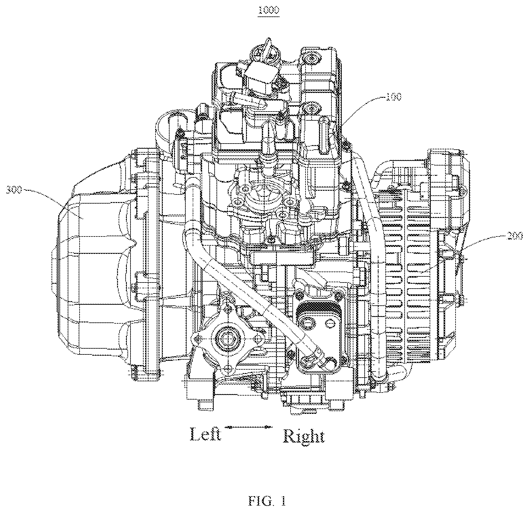 Patent US12139018 Figure 1 – All-terrain vehicle and hybrid power assembly thereof
