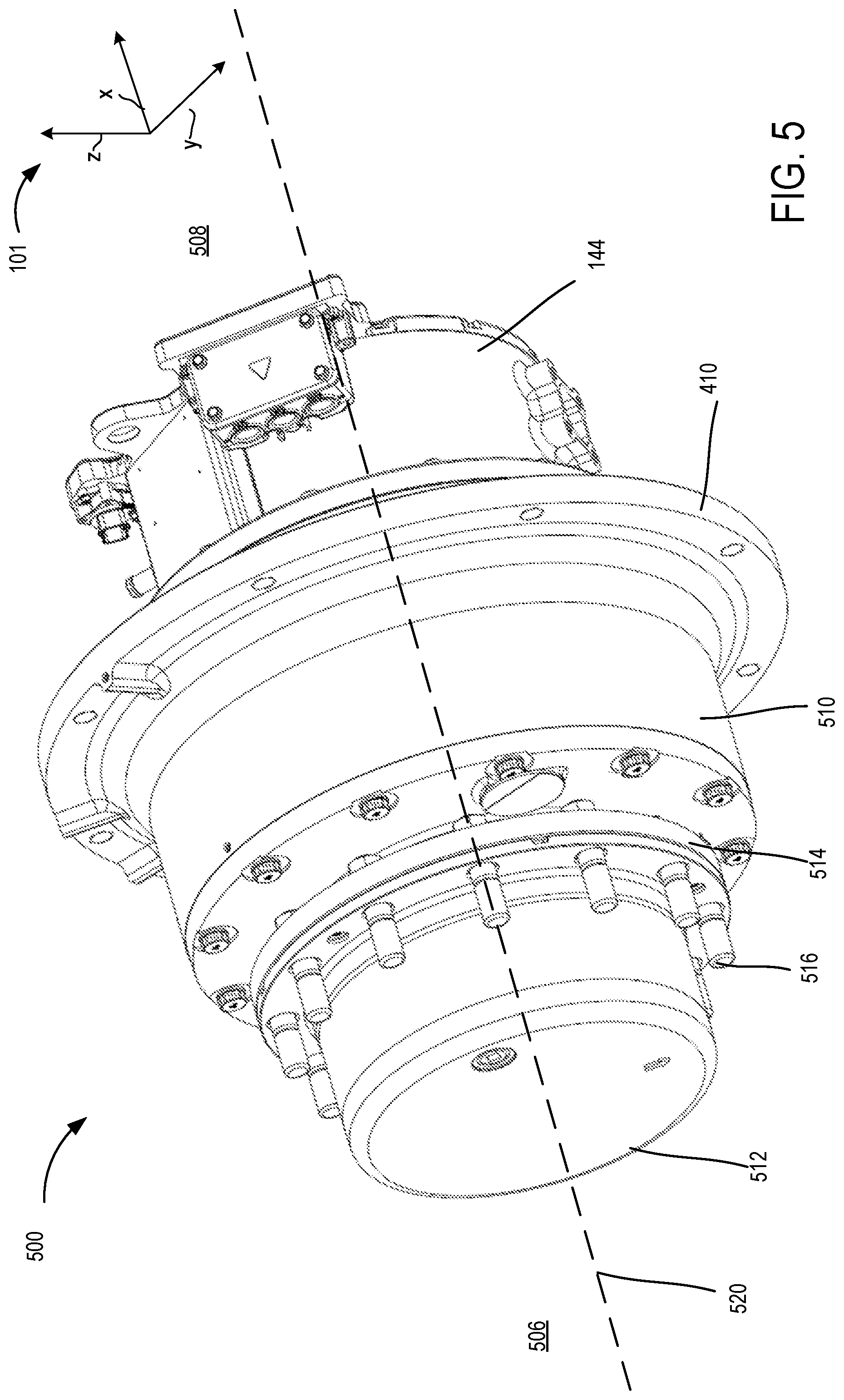 Patent US12139019 Figure 5 – Electric wheel end driveline systems and methods