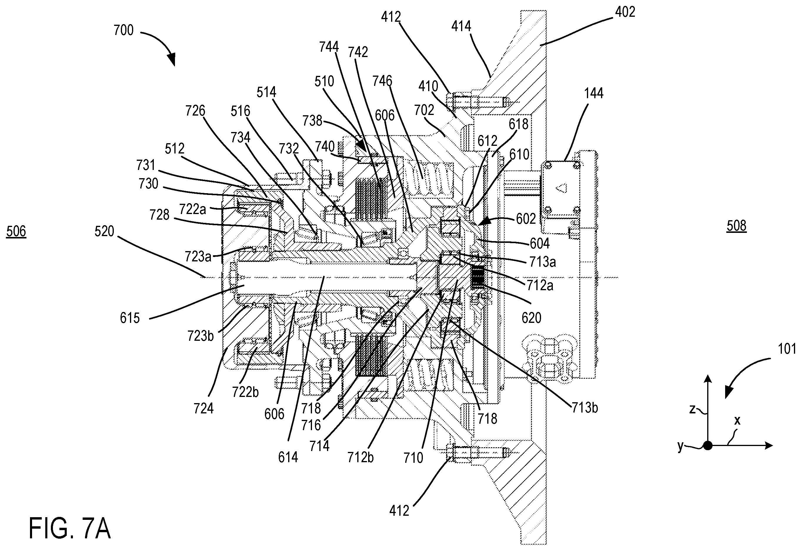 Patent US12139019 Figure 7 – Electric wheel end driveline systems and methods