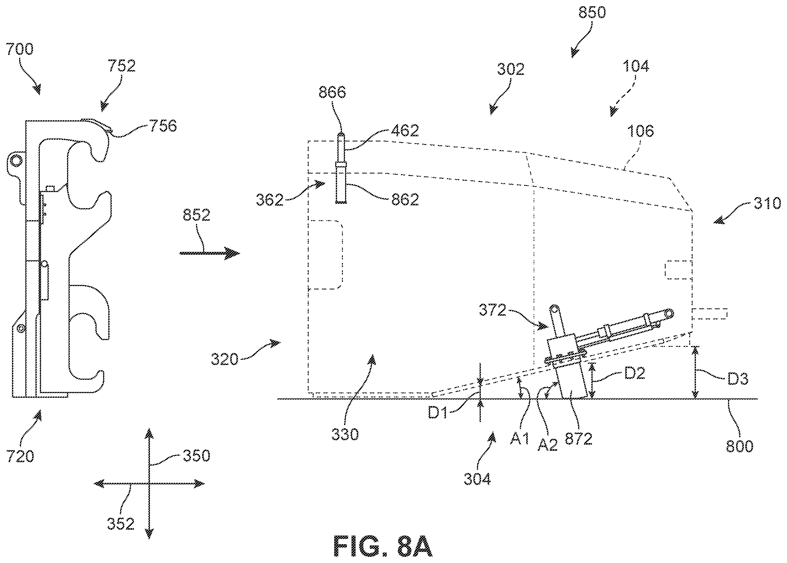 Patent US12139025 Figure 8 – Battery assembly stabilization mechanism