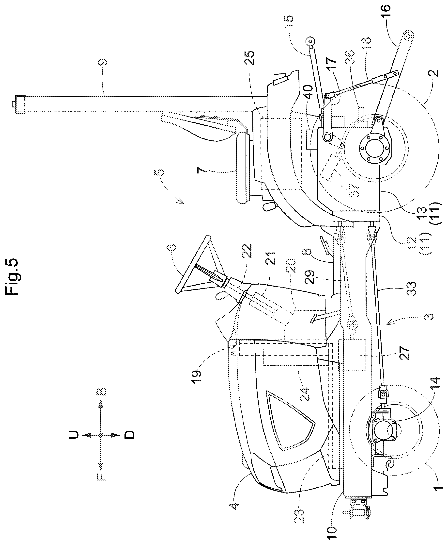 Patent US12139026 Figure 5 – Work vehicle