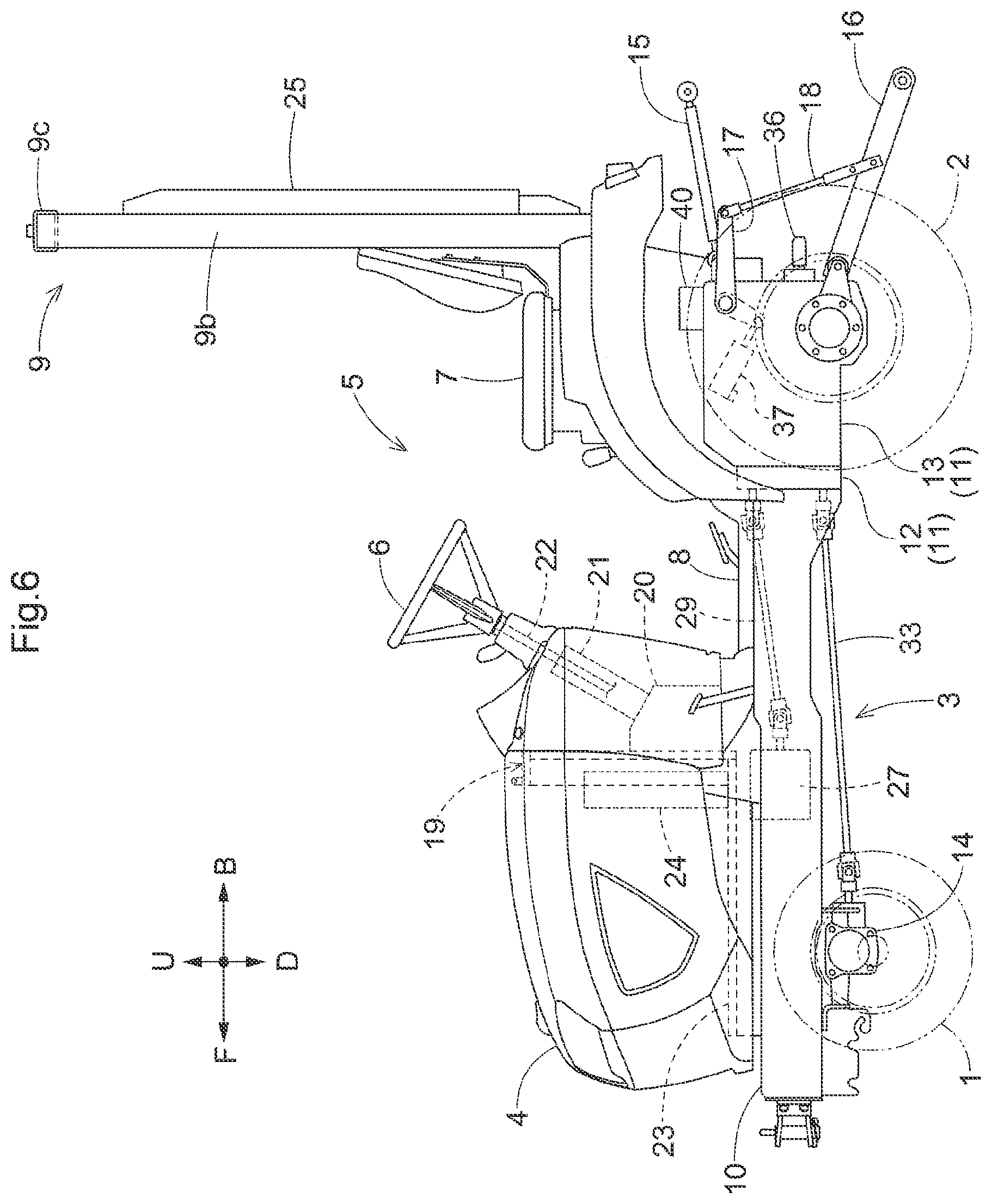 Patent US12139026 Figure 6 – Work vehicle