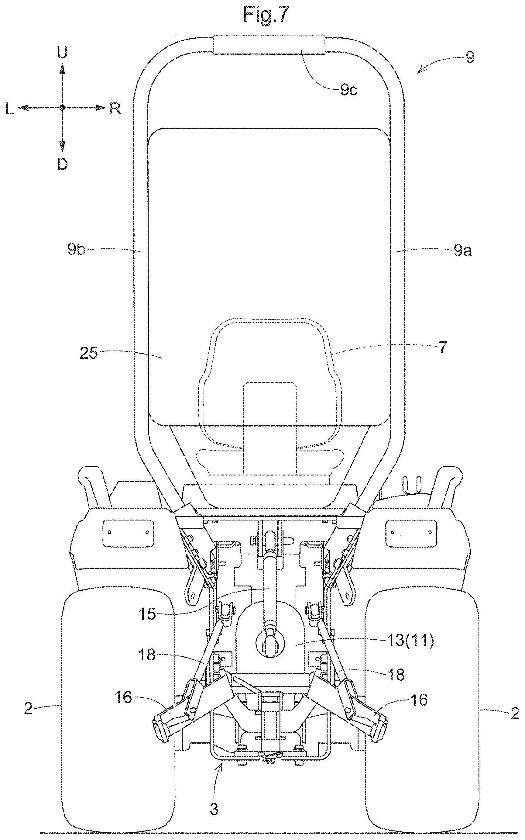 Patent US12139026 Figure 7 – Work vehicle