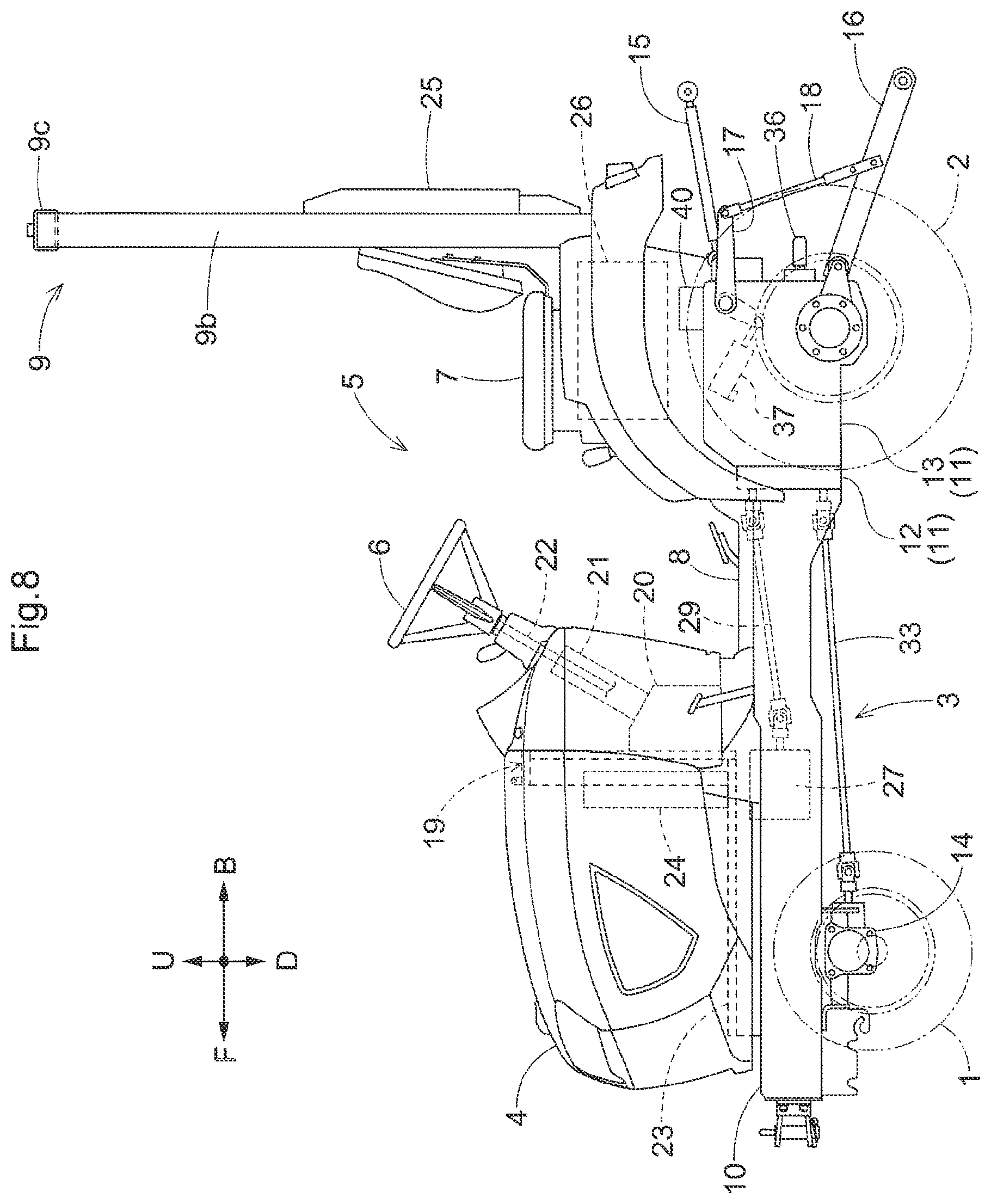 Patent US12139026 Figure 8 – Work vehicle