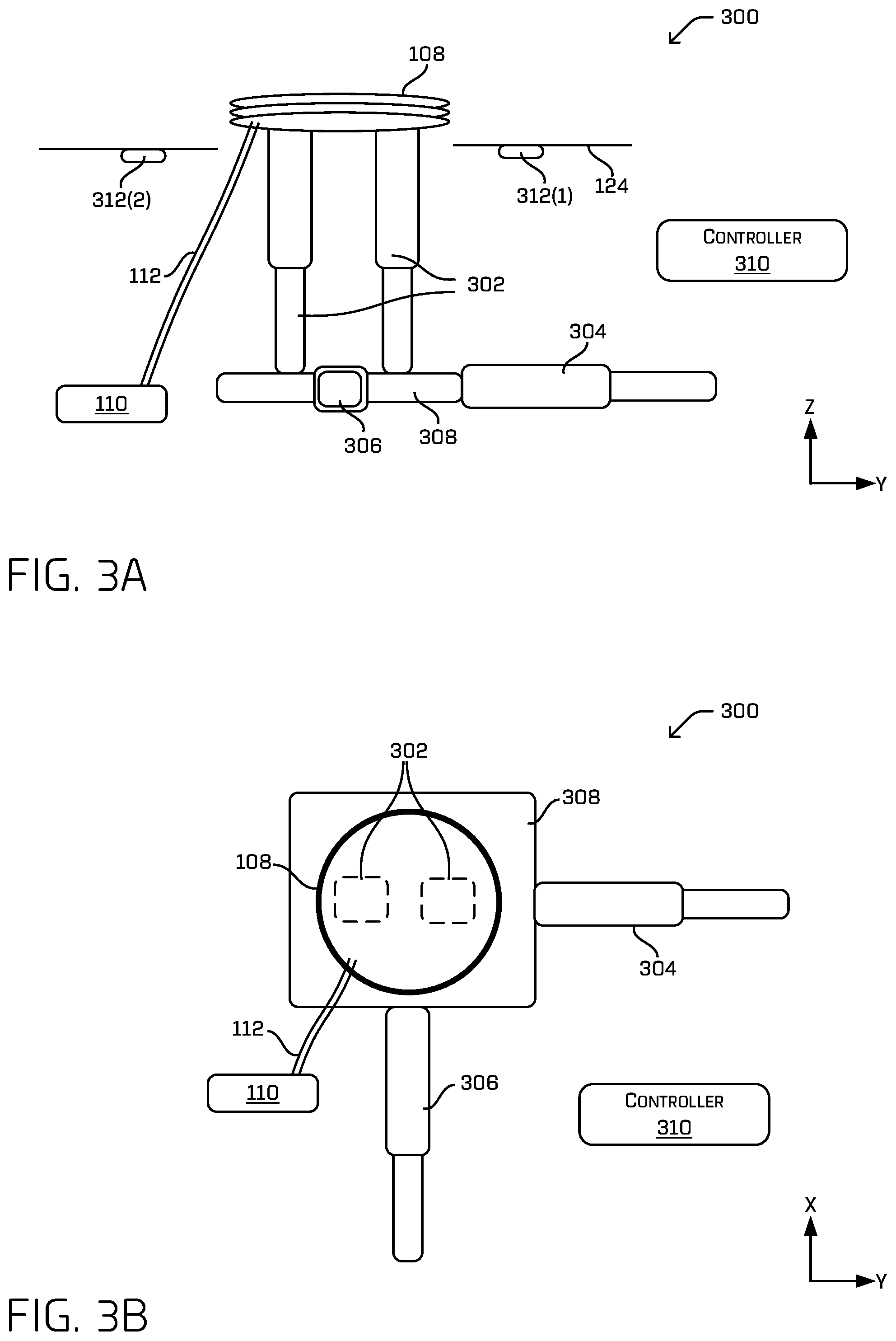 Patent US12139030 Figure 3 – Lift mechanism for aligning charging elements to charge vehicle