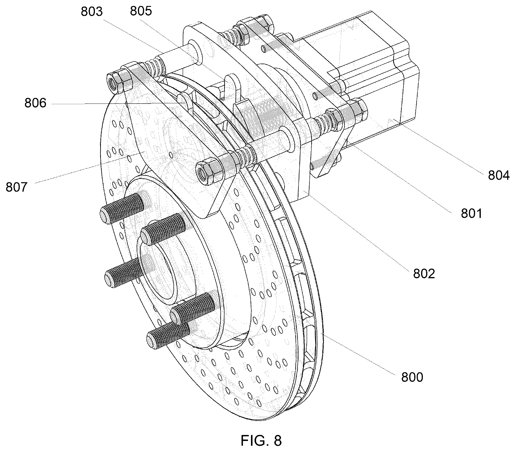 Patent US12139038 Figure 8 – Electromechanical drive apparatus, braking systems, and battery management systems