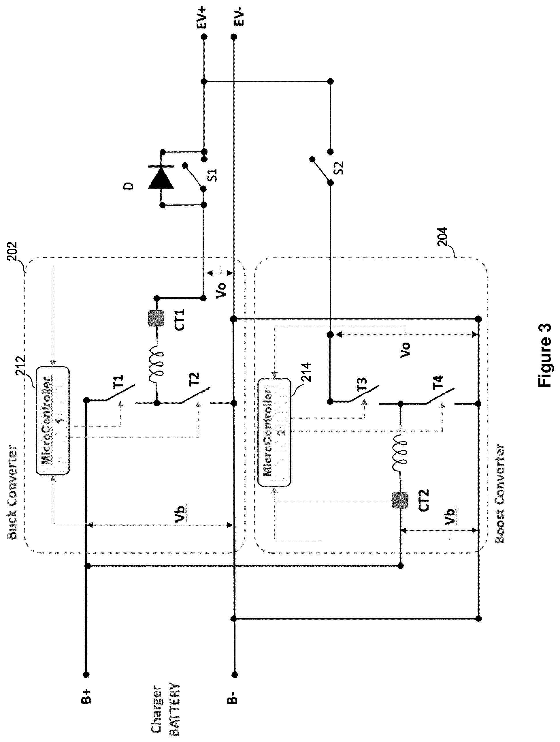 Patent US12139039 Figure 3 – Charging EV battery using parallel buck and boost converters