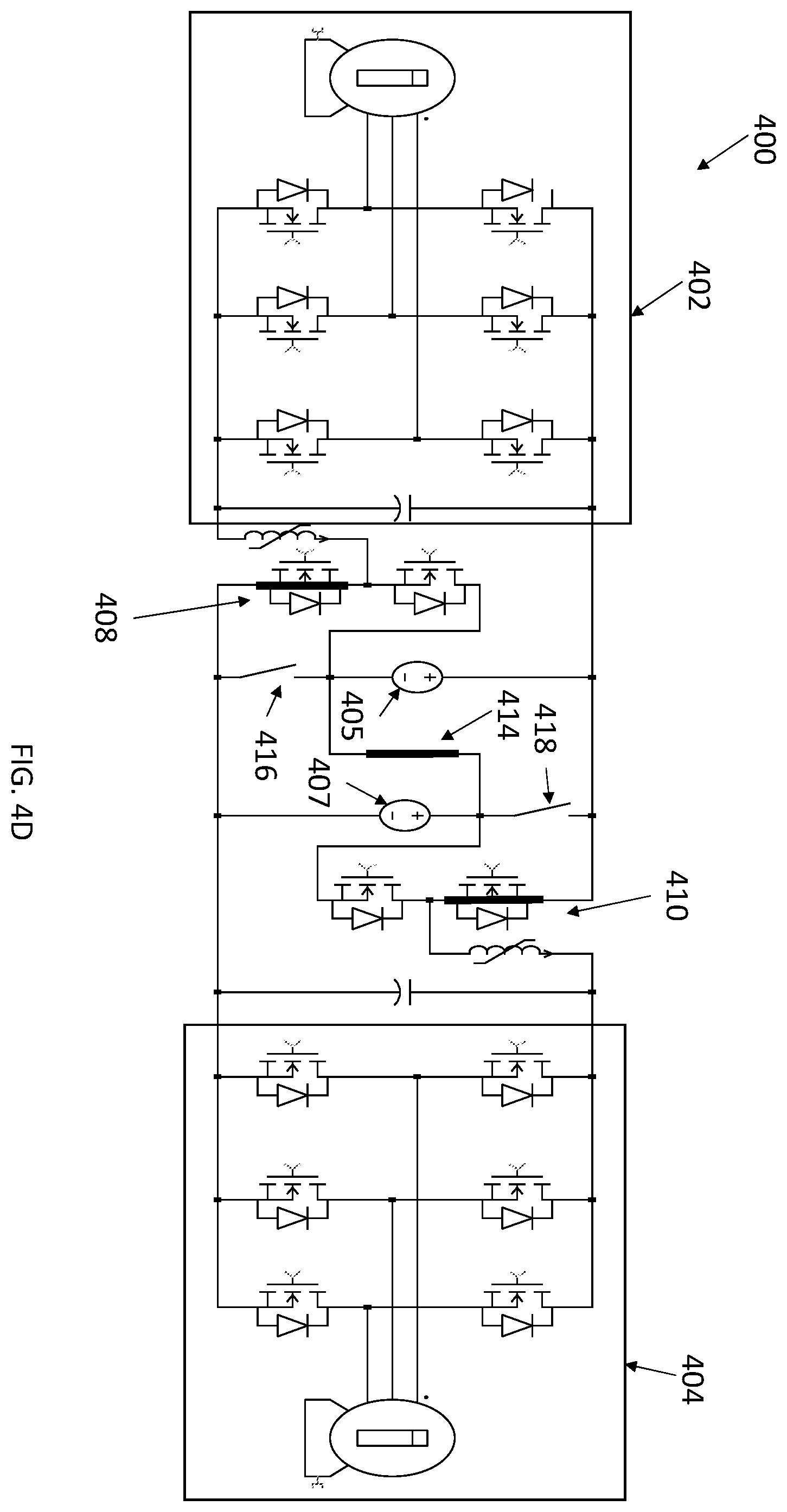 Patent US12139040 Figure 7 – Electric drive with dual-energy storage and variable inverter input