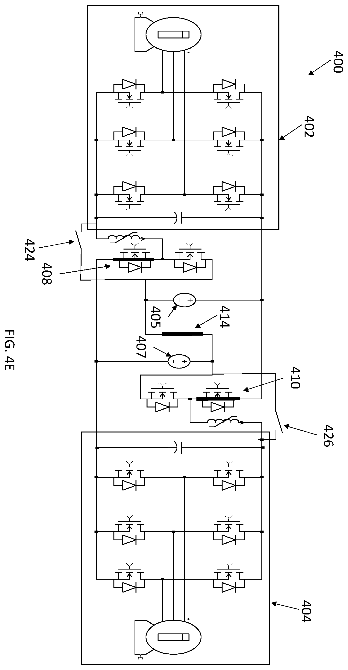 Patent US12139040 Figure 8 – Electric drive with dual-energy storage and variable inverter input