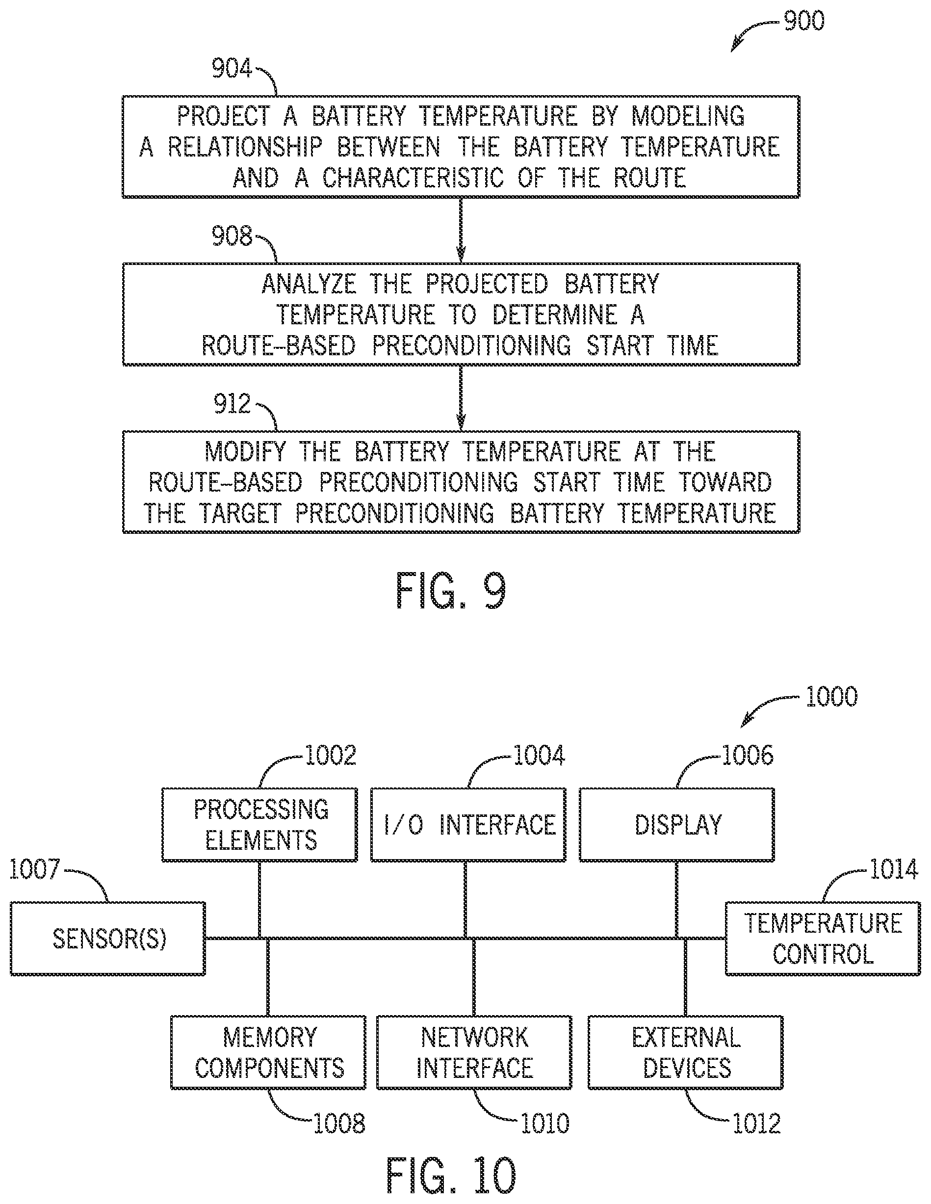 Patent US12139041 Figure 9 – Route based battery preconditioning systems and methods