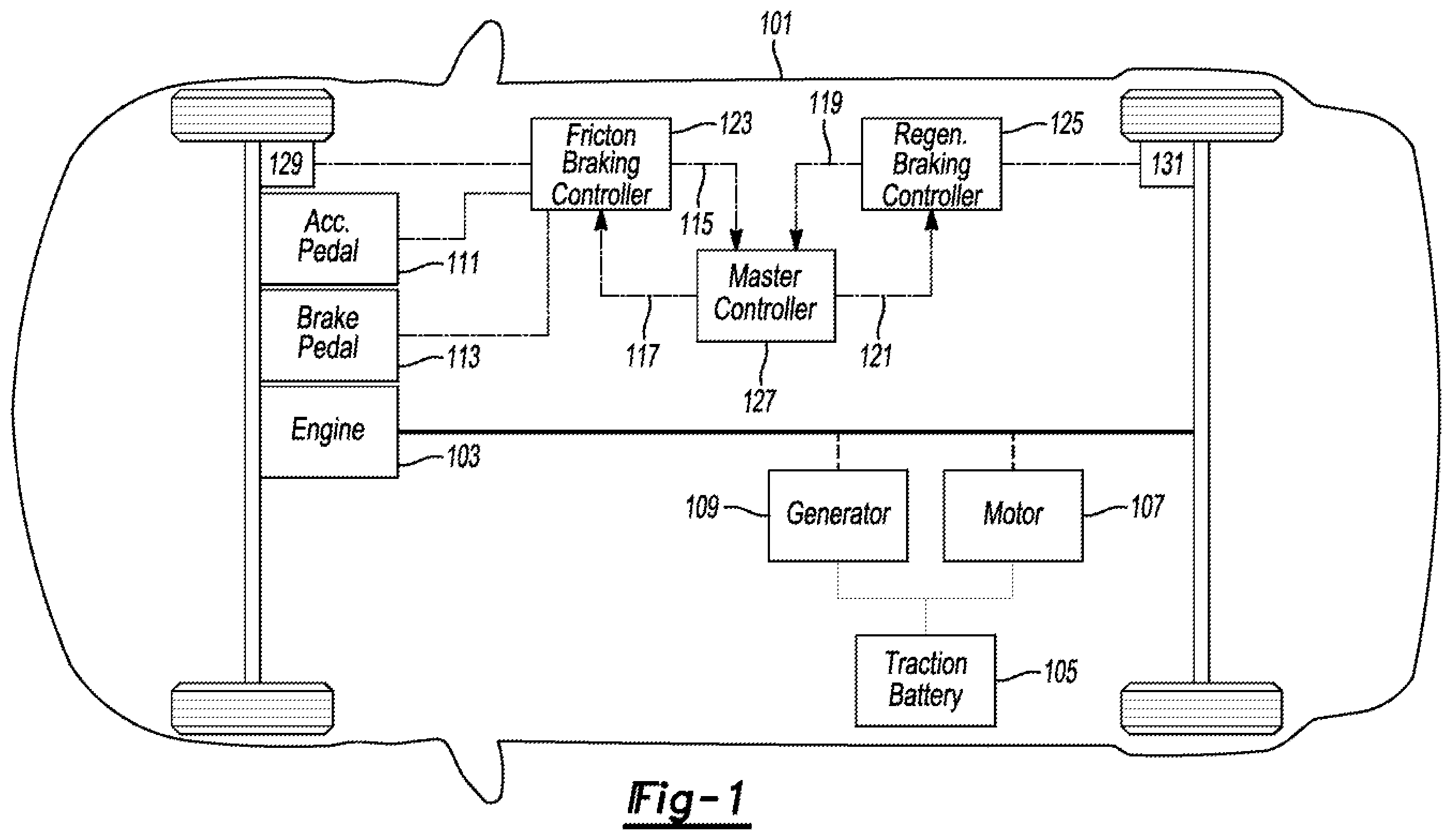 Patent US12139043 — Regenerative braking during communication interruptions — Figure 1