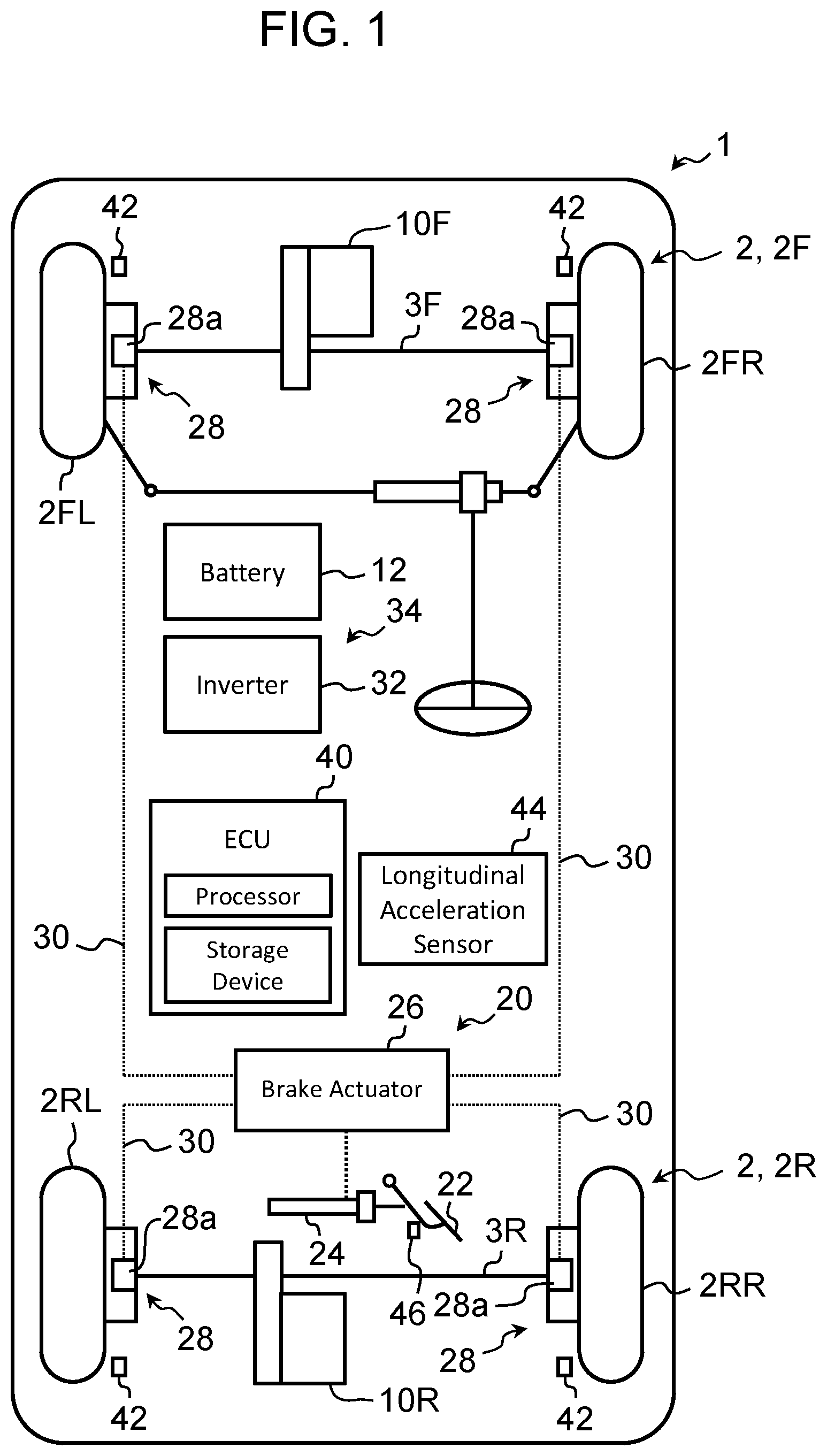 Patent US12139045 Figure 1 – Vehicle control method and vehicle