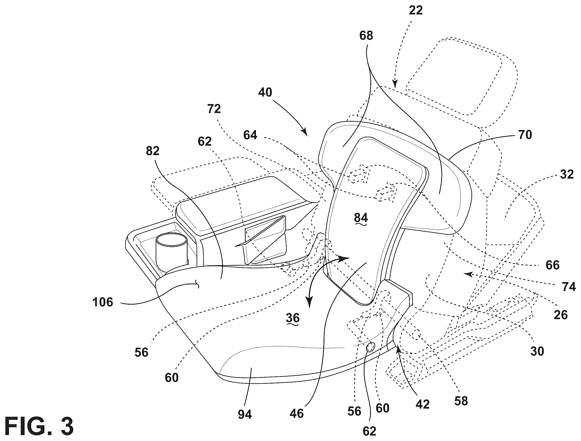 Patent US12139047 Figure 3 – Seating solutions for a stationary vehicle