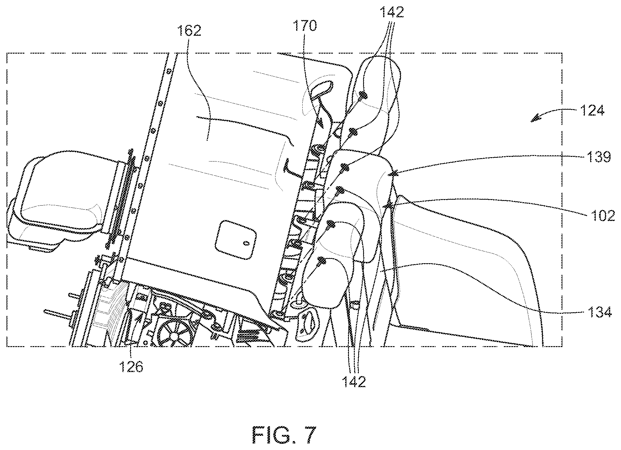 Patent US12139051 Figure 7 – Rear seat assembly for a vehicle