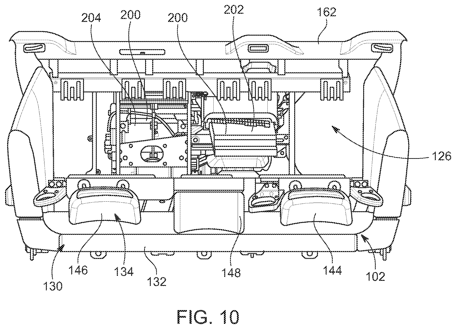 Patent US12139051 Figure 10 – Rear seat assembly for a vehicle