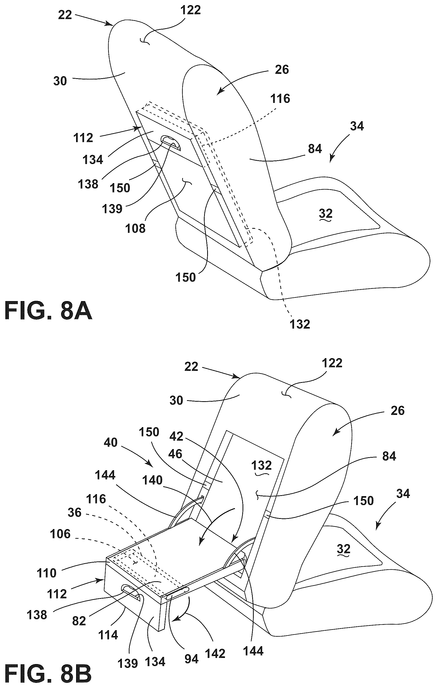 Patent US12139052 Figure 8 – Seating solutions for a stationary vehicle