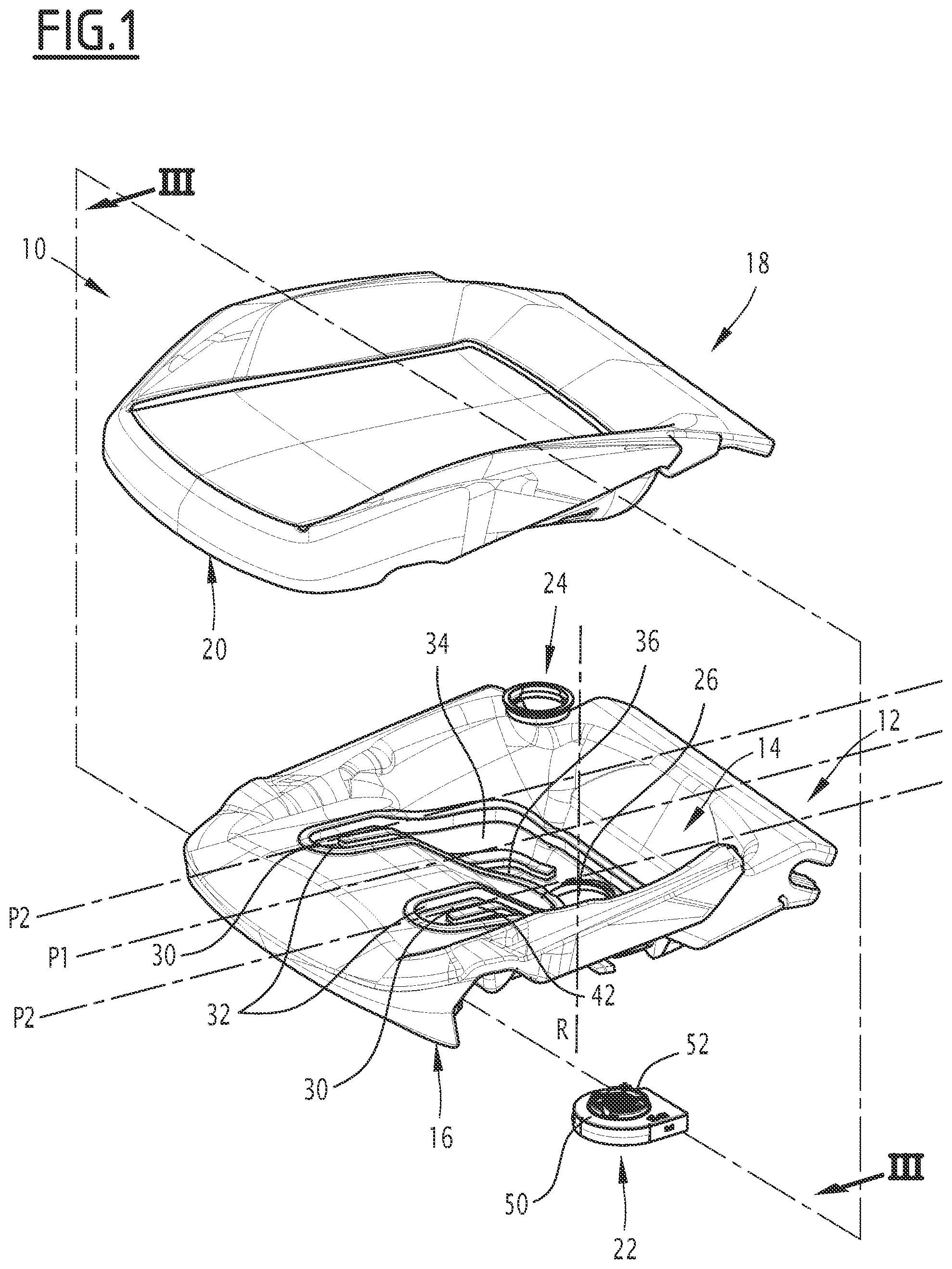 Patent US12139056 — Vehicle seat assembly and associated assembly method — Figure 1