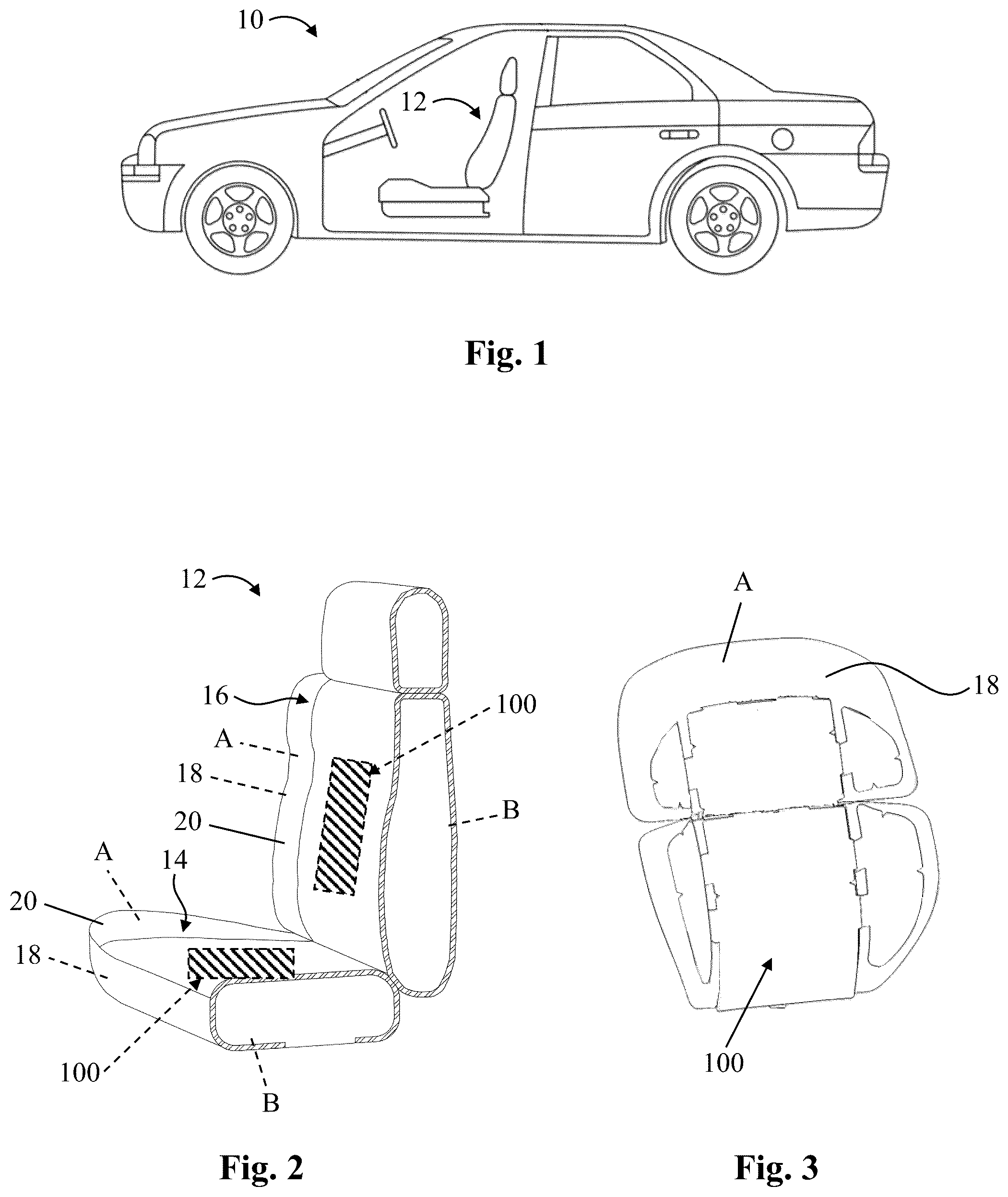 Patent US12139057 Figure 1 – Comfort assembly for a vehicle seat
