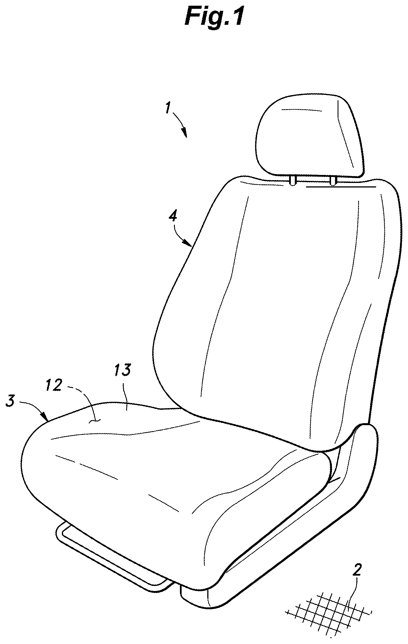 Patent US12139058 Figure 1 – Vehicle seat