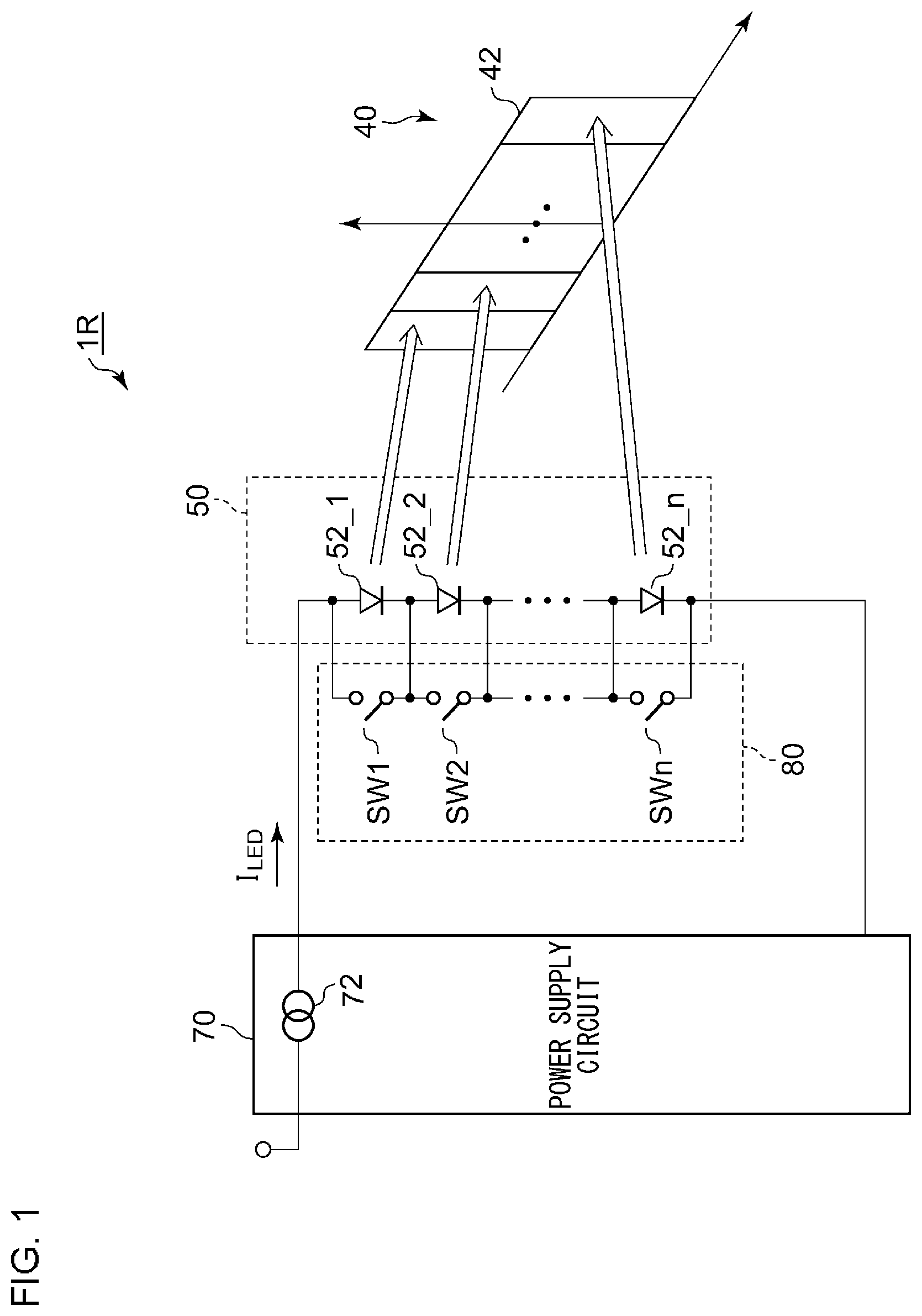 Patent US12139062 Figure 1 – Automotive lamp system