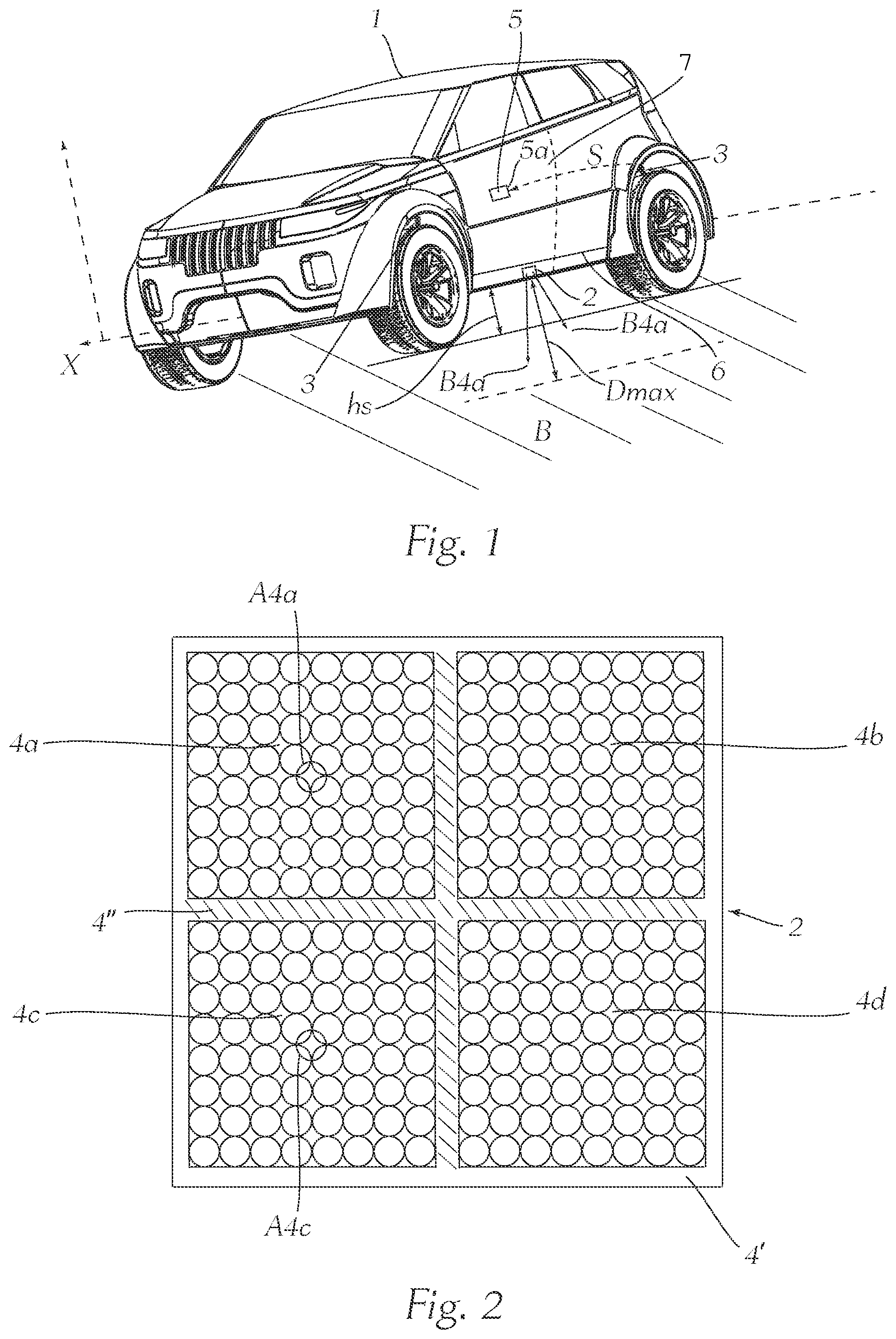 Patent US12139065 Figure 1 – Motor vehicle lighting system for emitting position-limited ground projections
