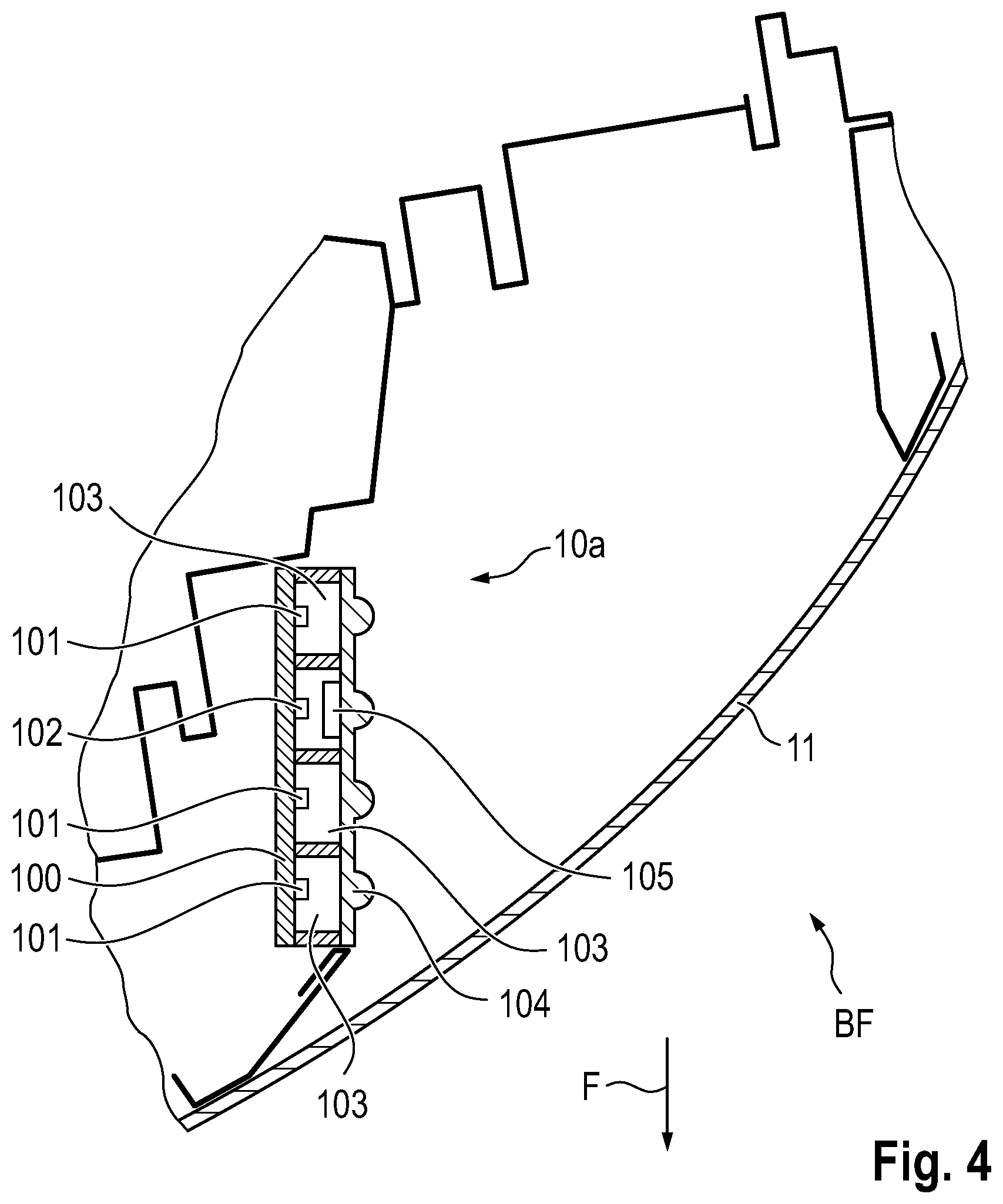 Patent US12139068 Figure 5 – Method for generating the light function of a direction indicator in a motor vehicle and motor vehicle for carrying out the method