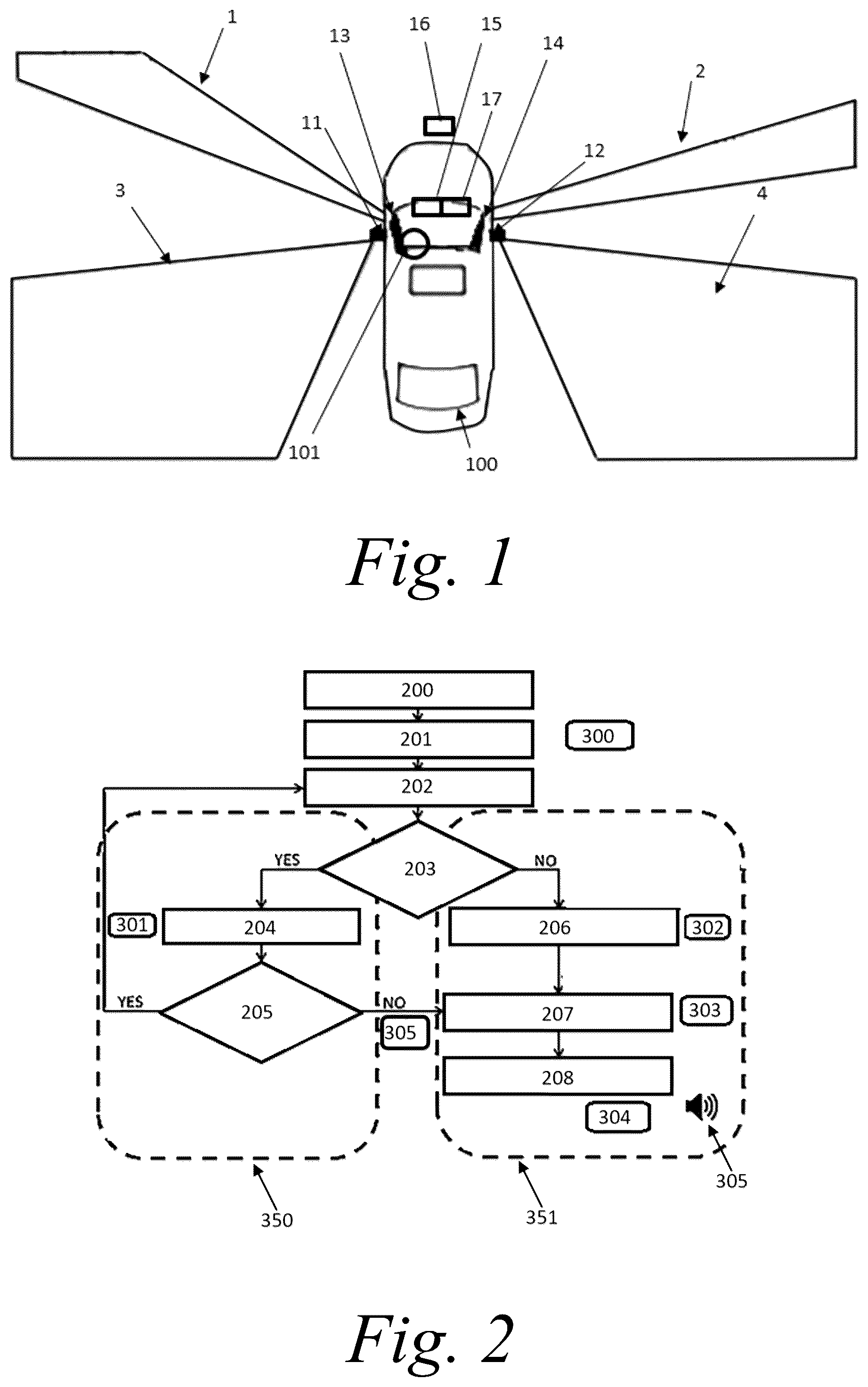 Patent US12139070 Figure 1 – Attention assist for dynamic blind zone with driver state in the loop