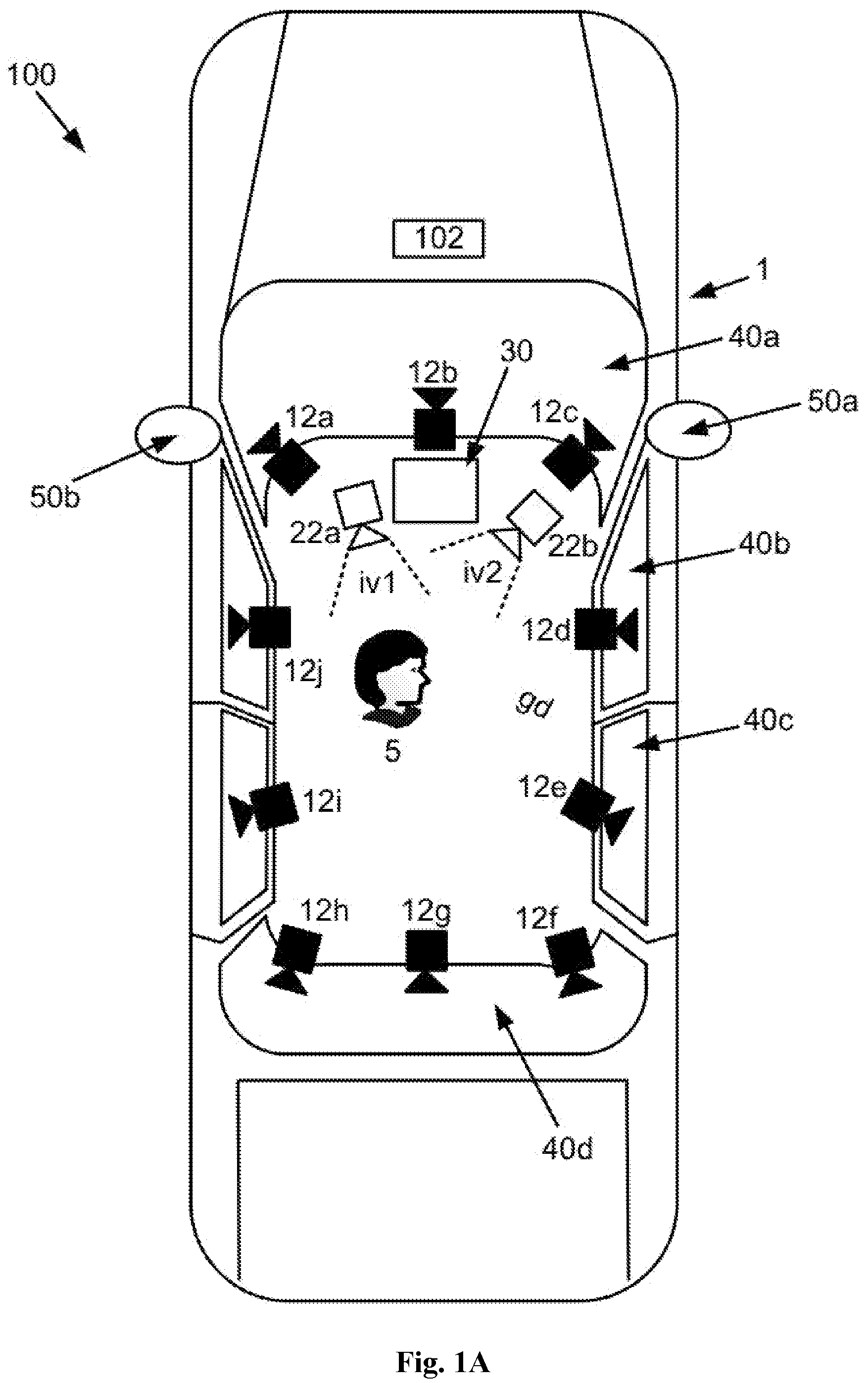 Patent US12139074 Figure 1 – System and method for providing a desired view for a vehicle occupant
