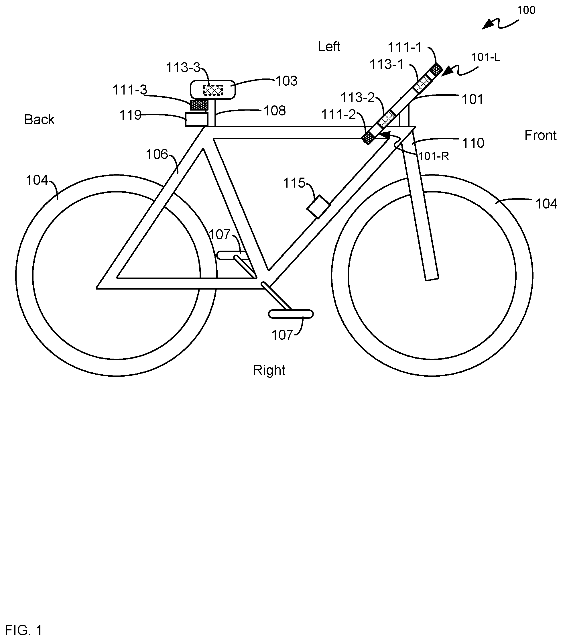 Patent US12139075 Figure 1 – Vehicle with a protective warning system
