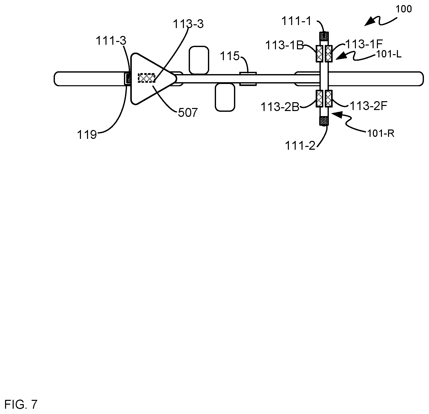 Patent US12139075 Figure 7 – Vehicle with a protective warning system