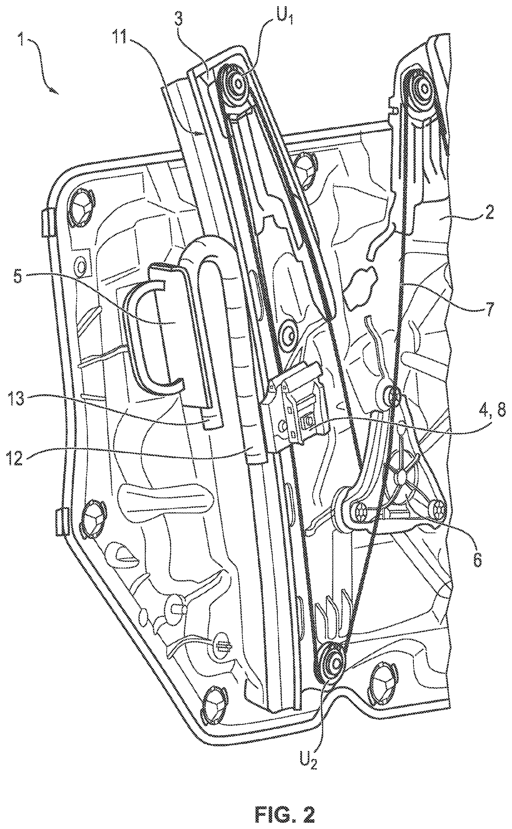 Patent US12139081 Figure 2 – Assembly of an adjustment device of a motor vehicle and window opener having the assembly