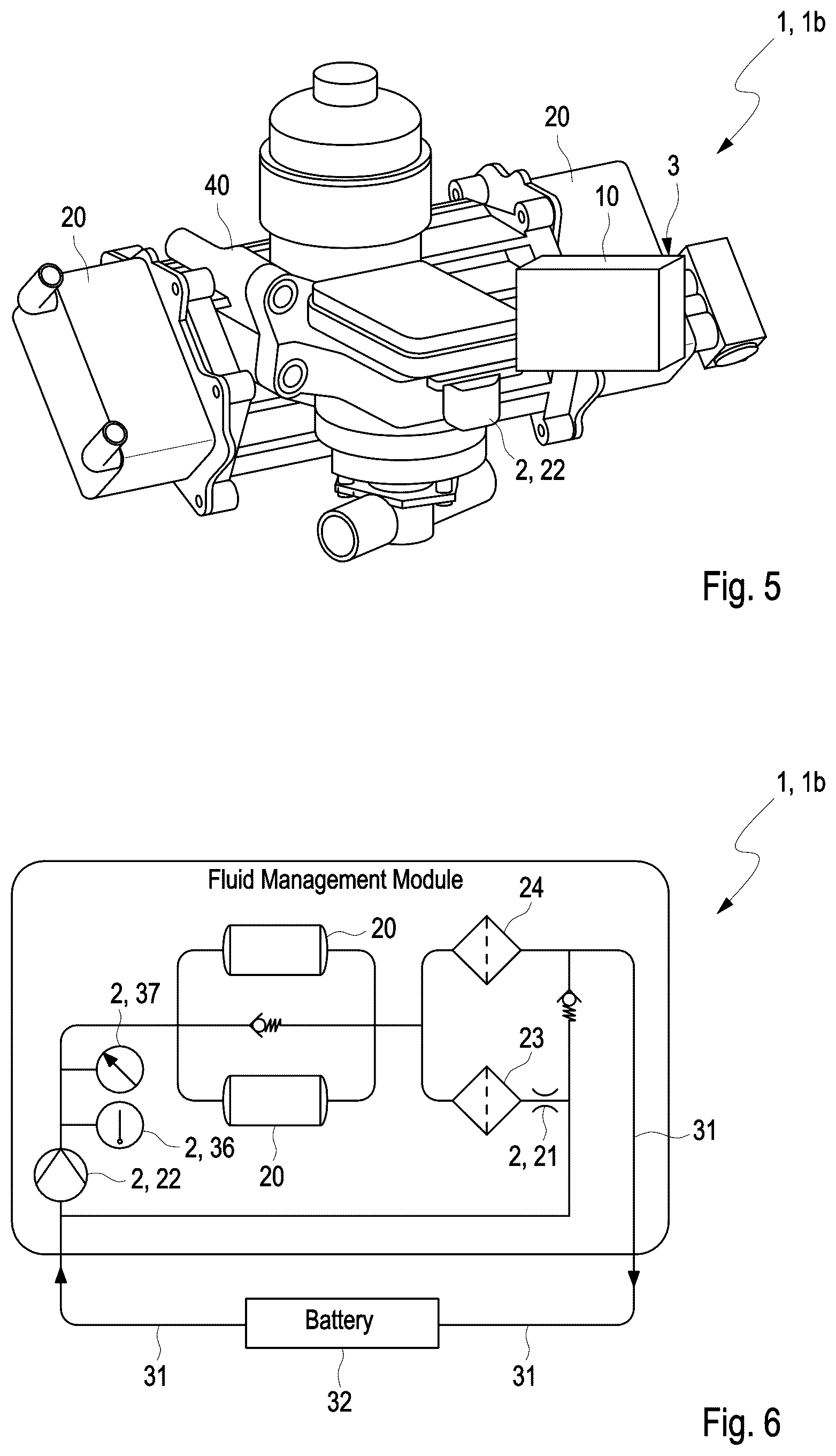 Patent US12139082 Figure 4 – Fluid management module and modular system