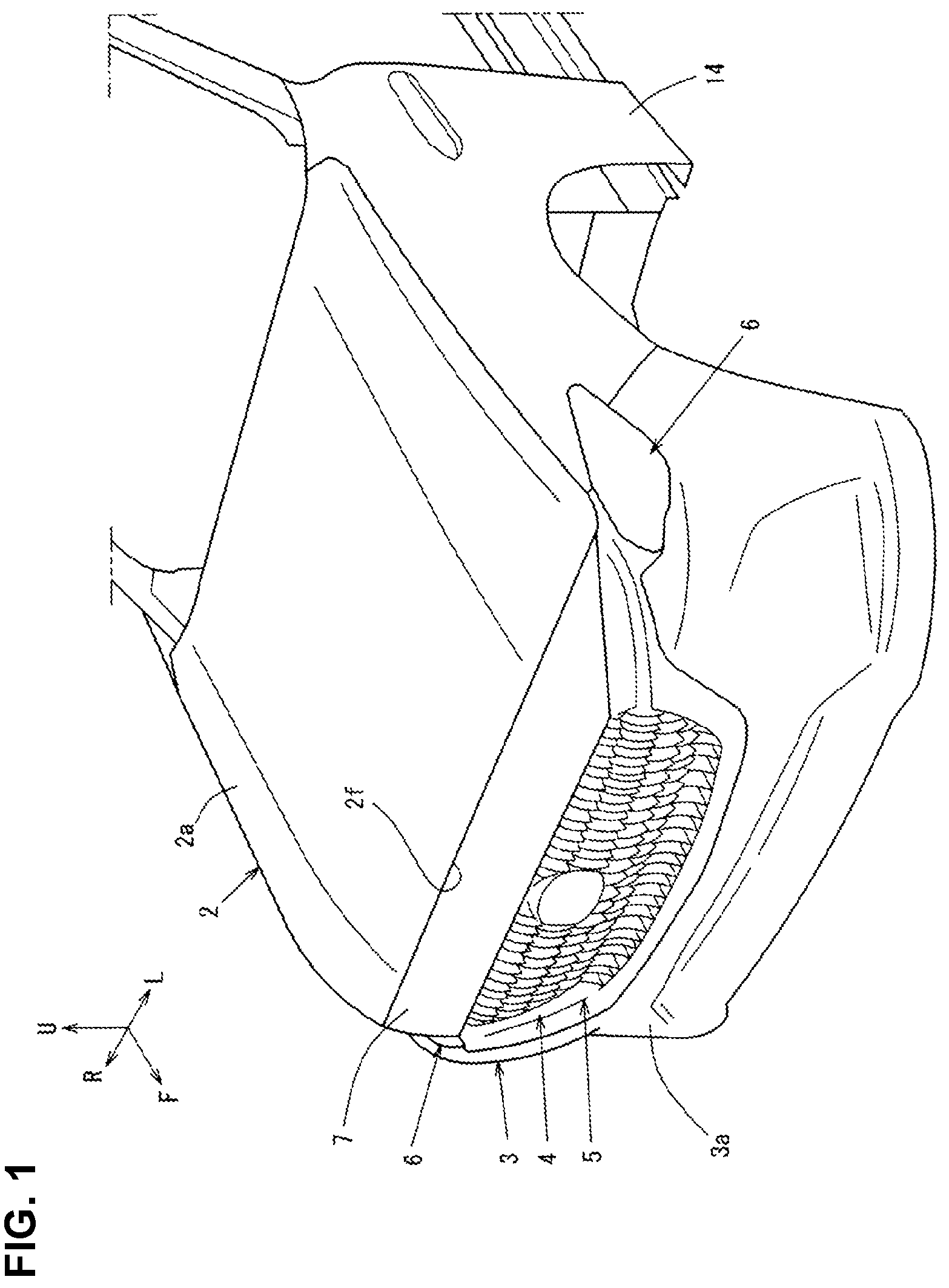 Patent US12139085 — Front structure of vehicle — Figure 1