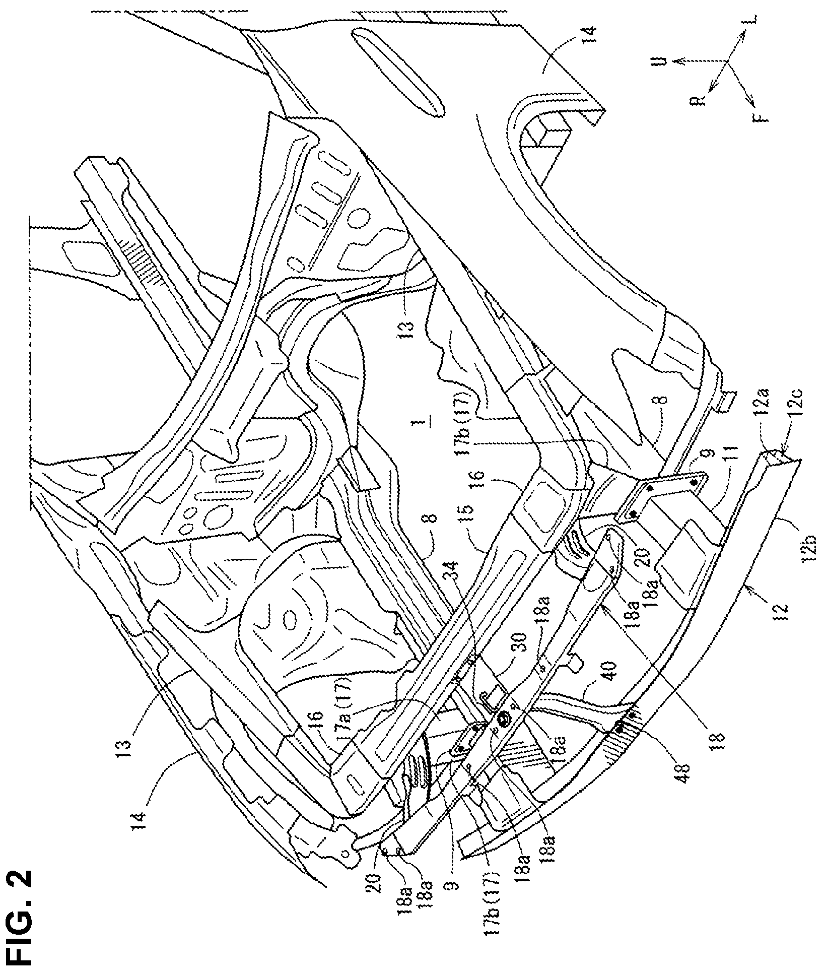 Patent US12139085 Figure 2 – Front structure of vehicle
