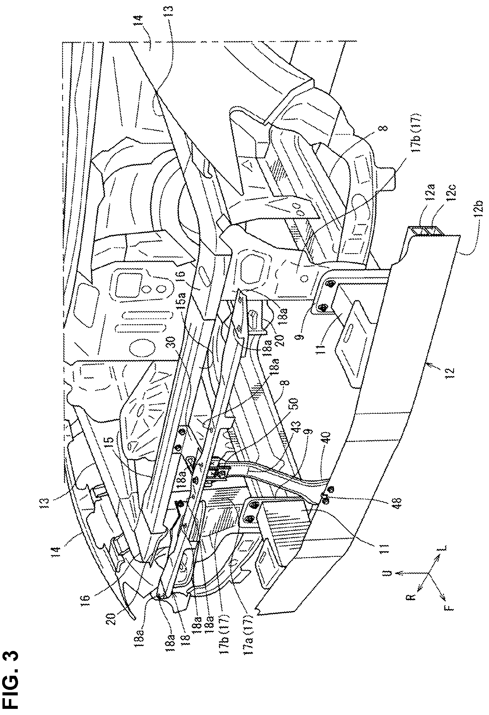 Patent US12139085 Figure 3 – Front structure of vehicle