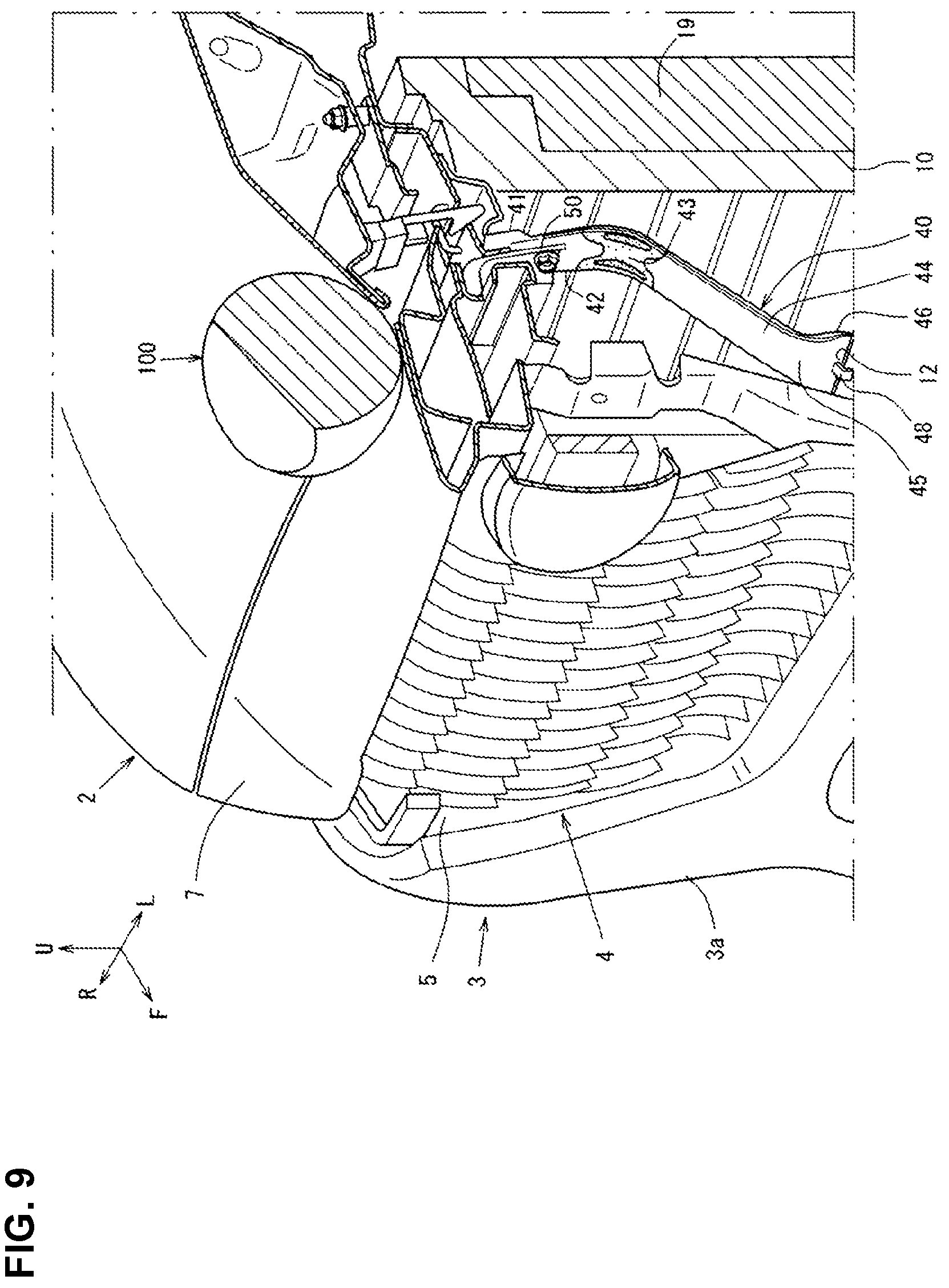 Patent US12139085 Figure 9 – Front structure of vehicle