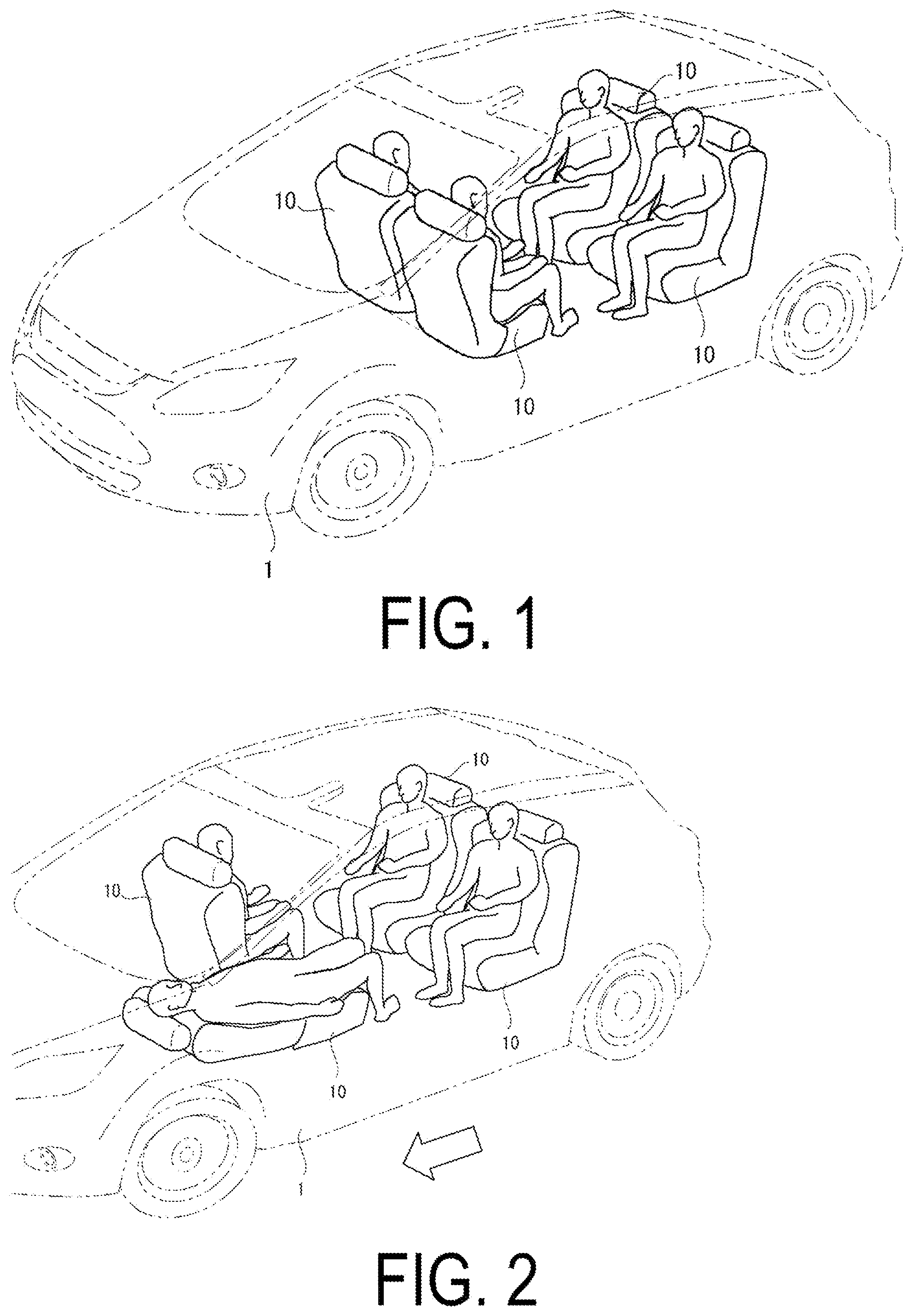Patent US12139089 Figure 1 – Occupant protecting system