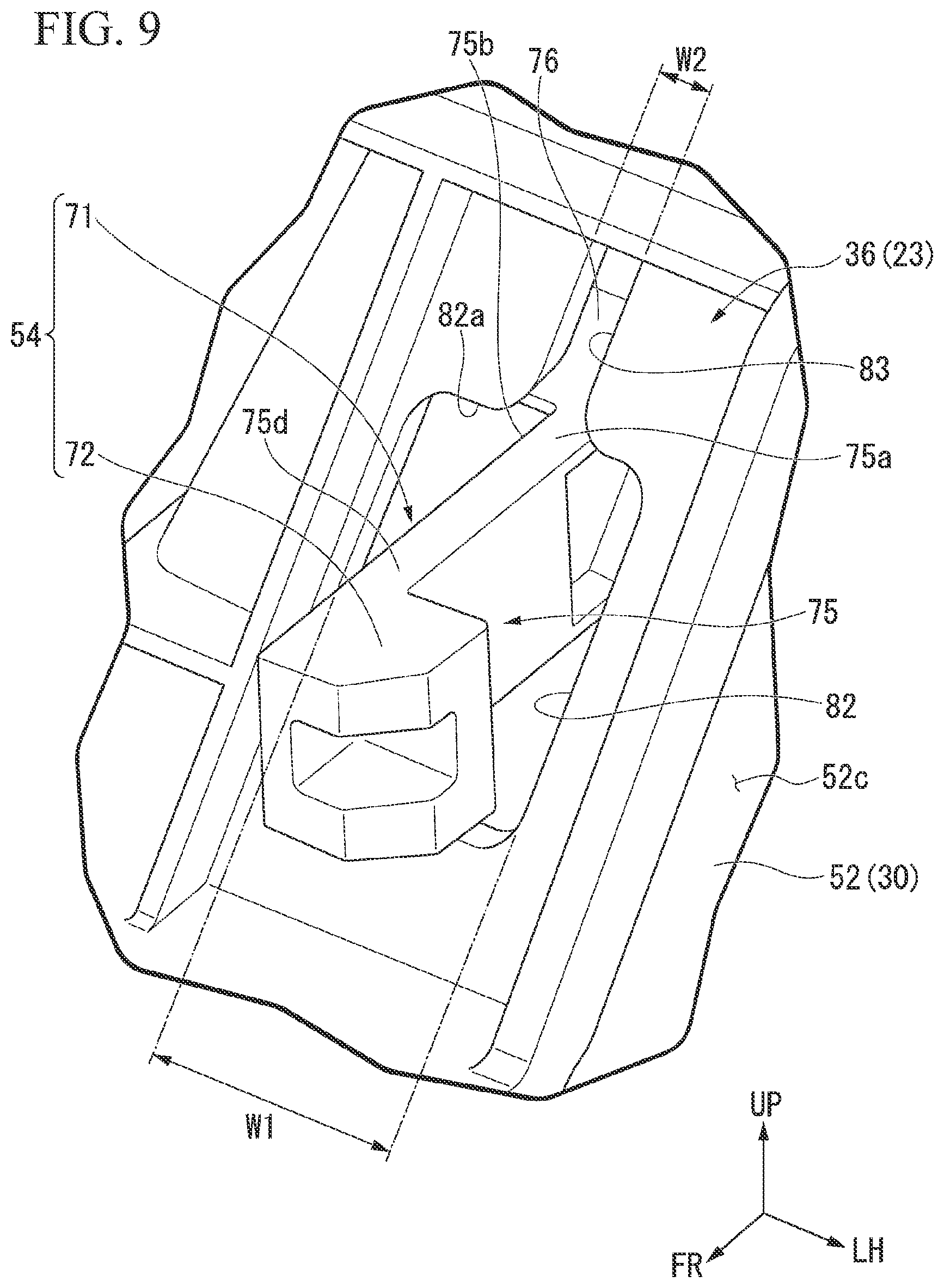 Patent US12139090 Figure 8 – Instrument panel structure with knee airbag
