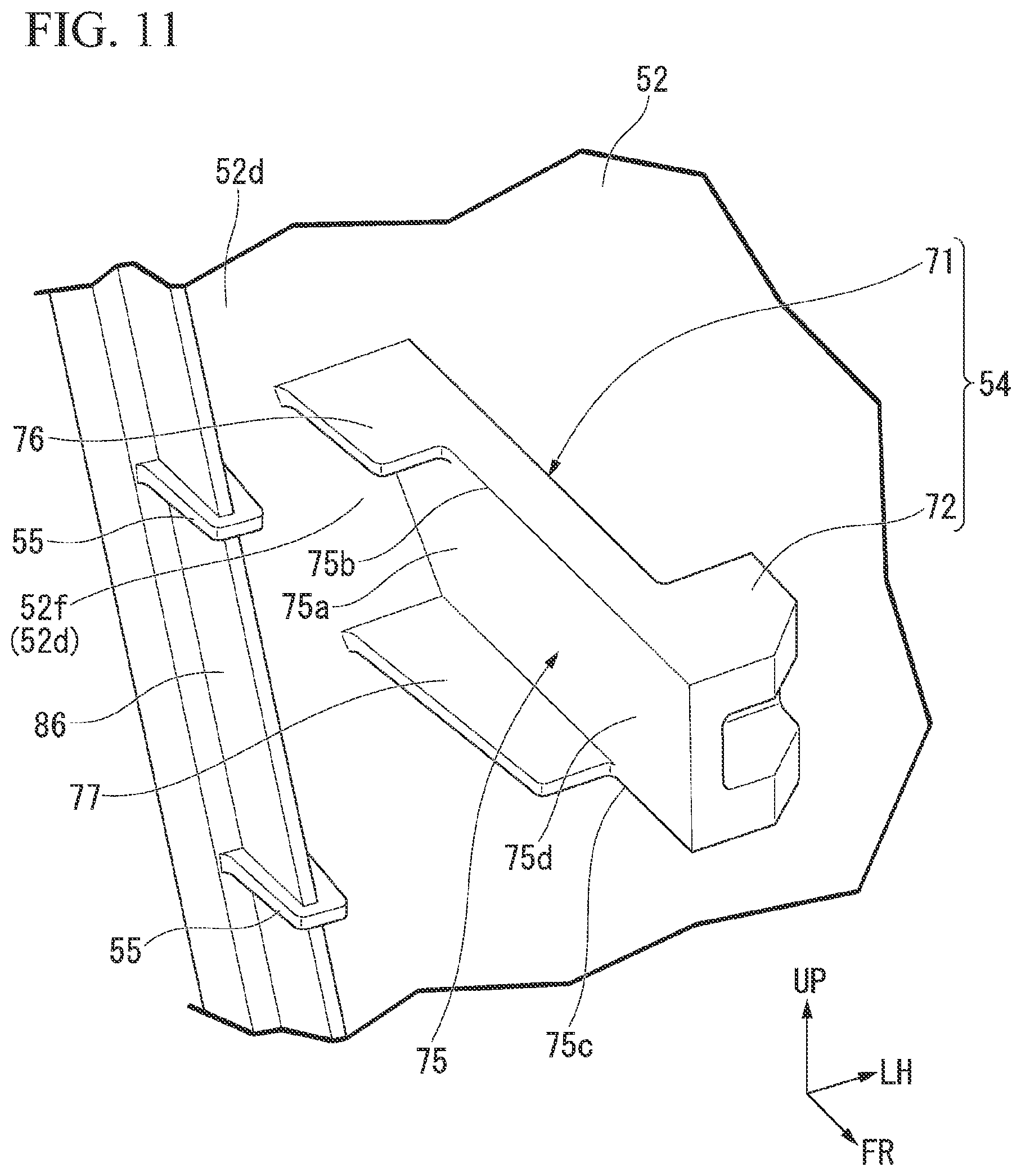 Patent US12139090 Figure 10 – Instrument panel structure with knee airbag