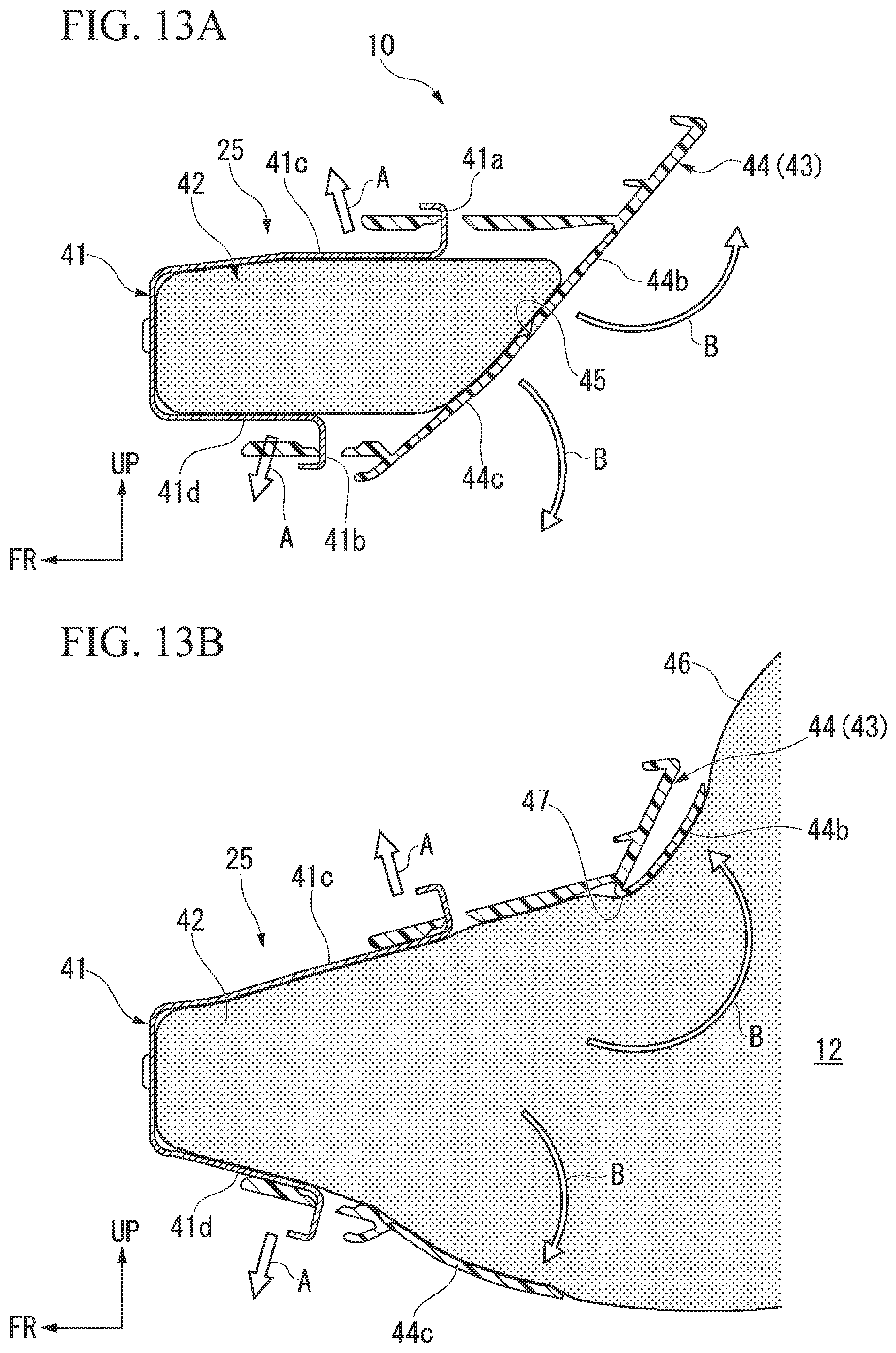 Patent US12139090 Figure 12 – Instrument panel structure with knee airbag