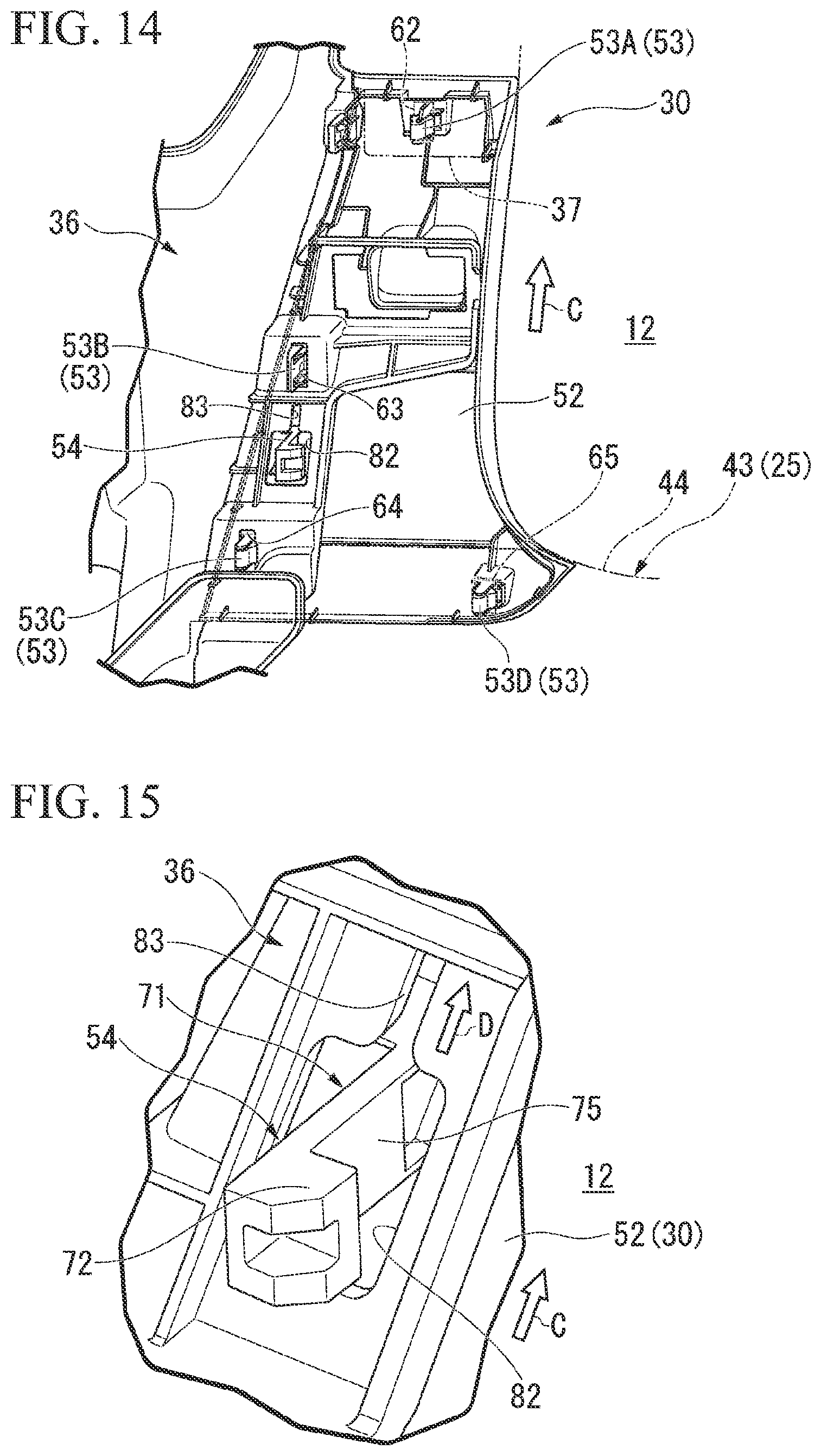 Patent US12139090 Figure 13 – Instrument panel structure with knee airbag
