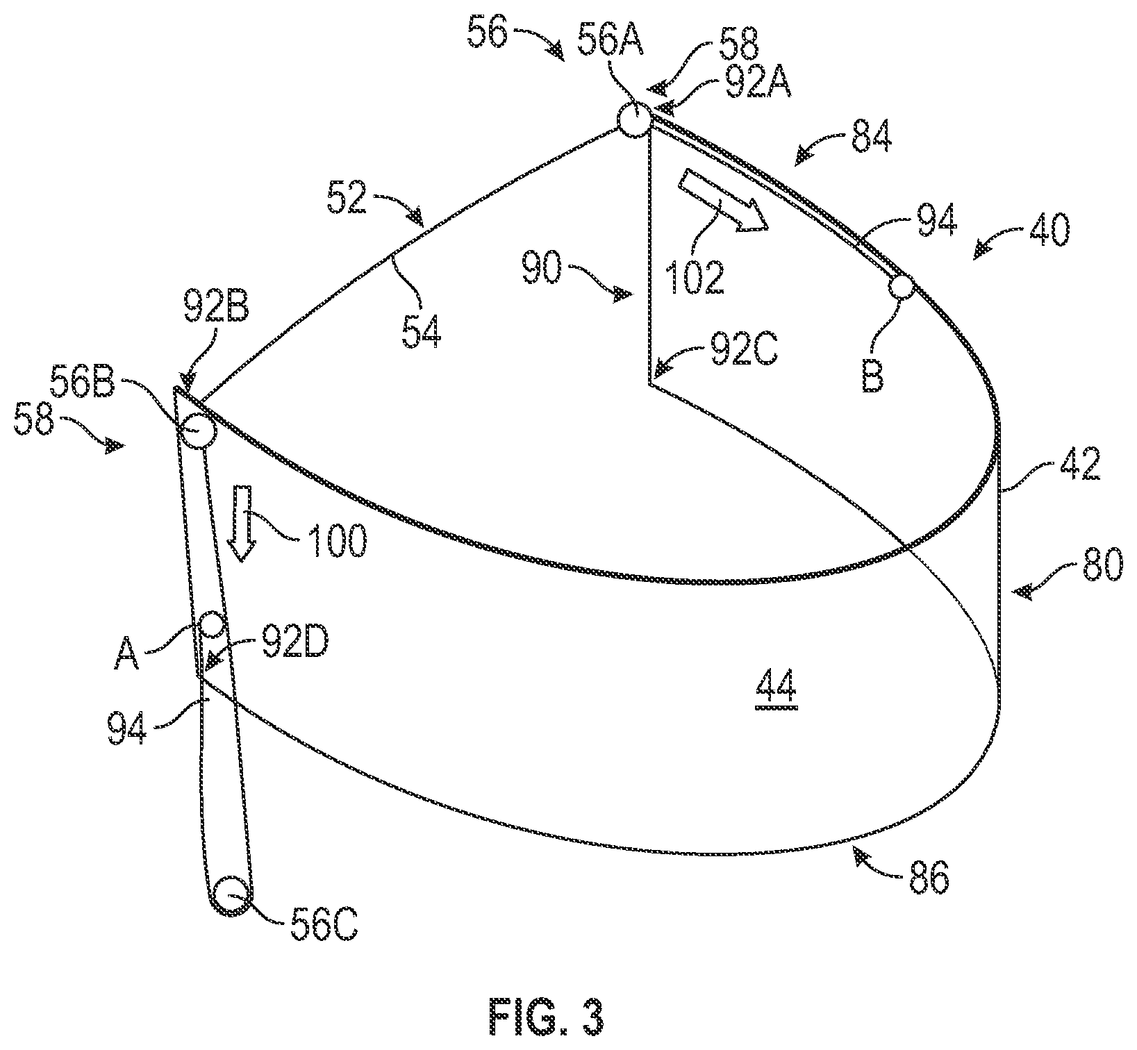 Patent US12139091 Figure 3 – Airbag restraint system for a seat in a vehicle