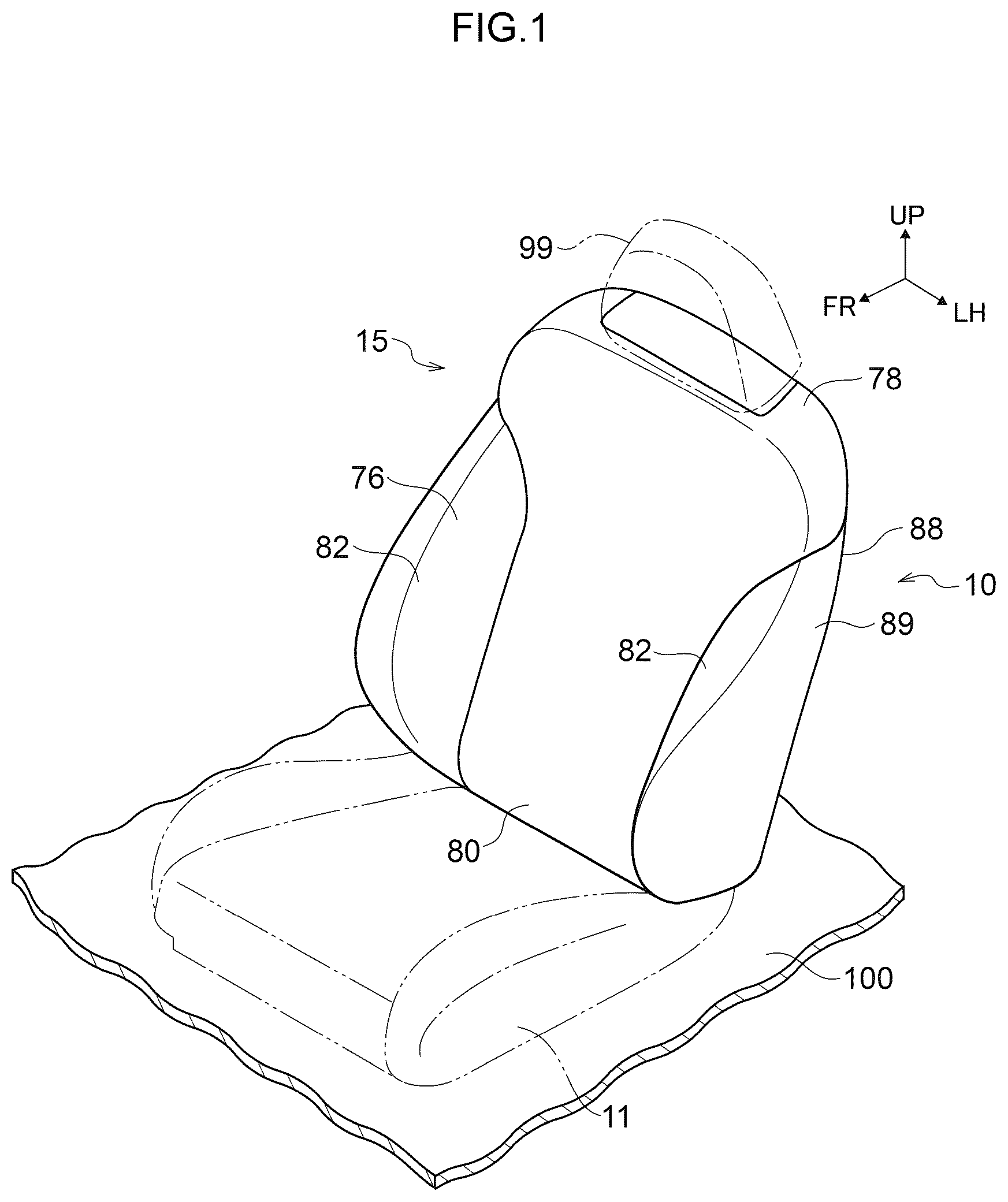 Patent US12139092 — Seat back of vehicle seat — Figure 1