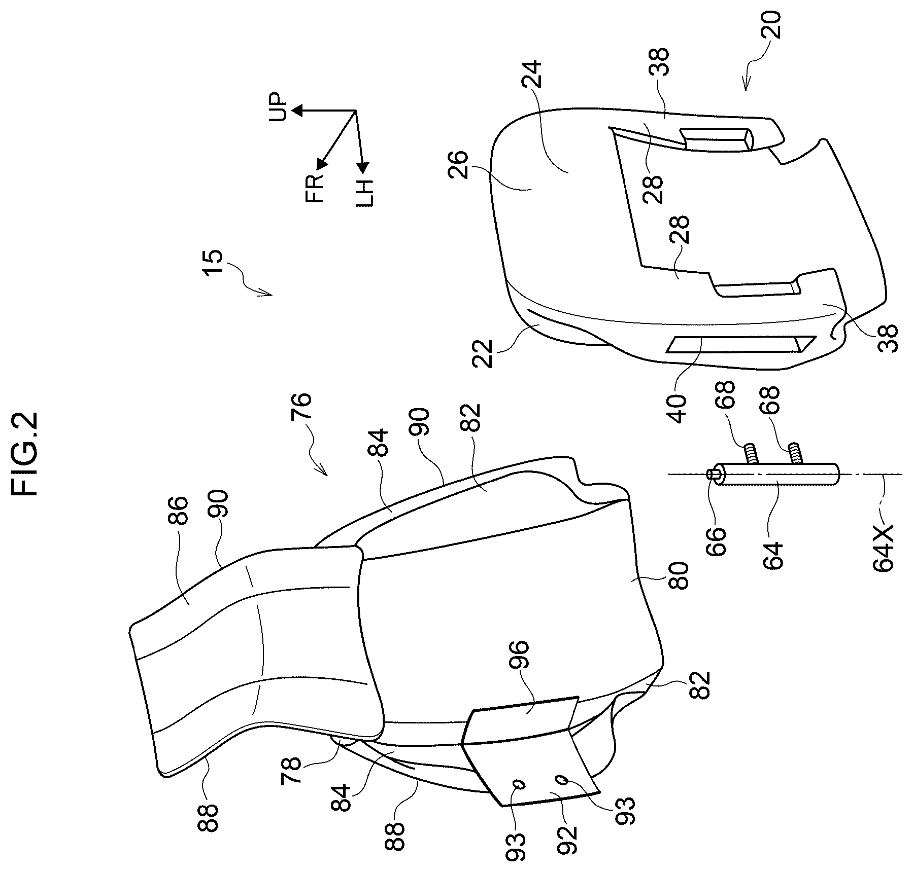 Patent US12139092 Figure 2 – Seat back of vehicle seat